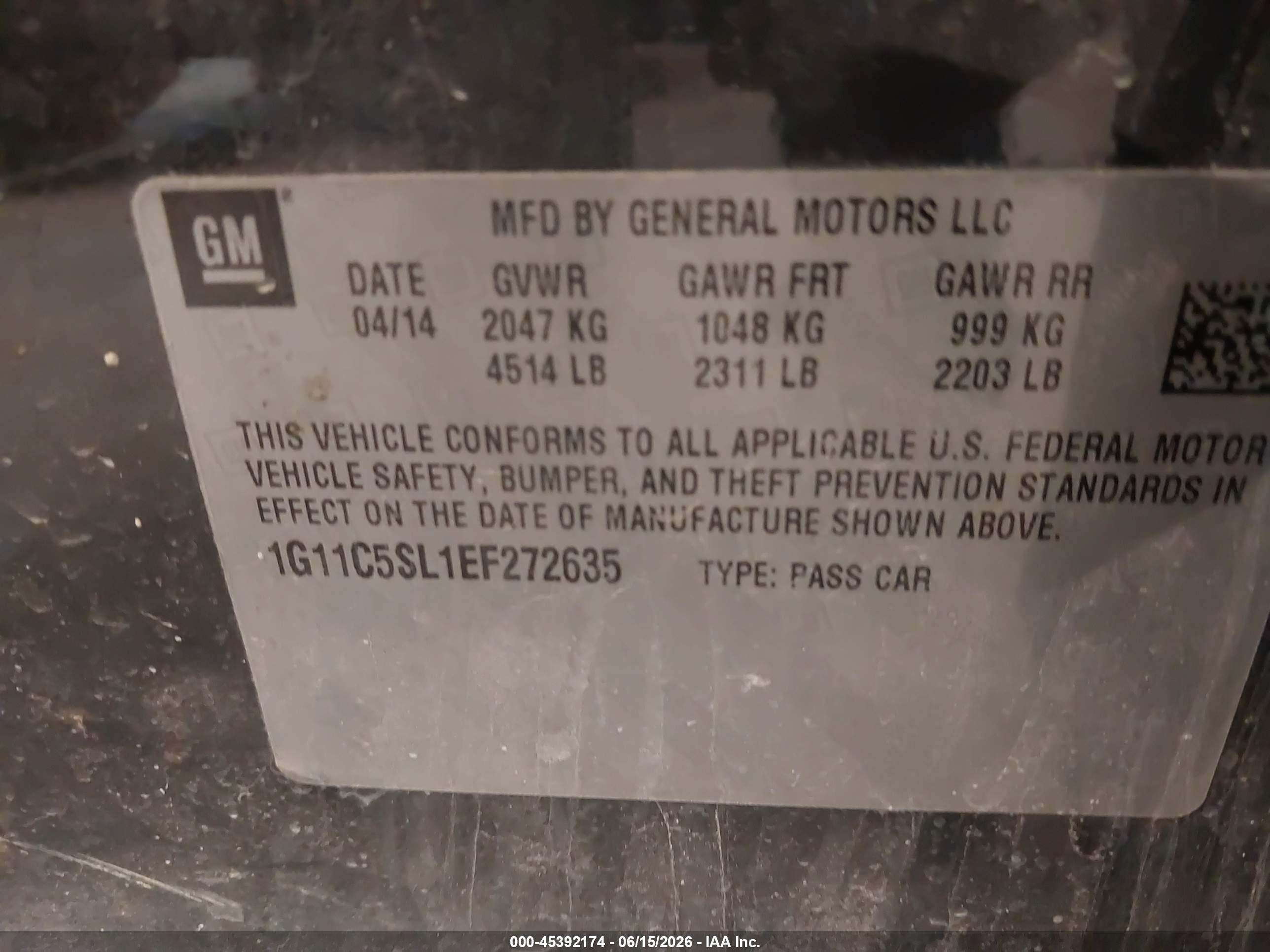 2014 Chevrolet Malibu 1lt Gray vin: 1G11C5SL1EF272635