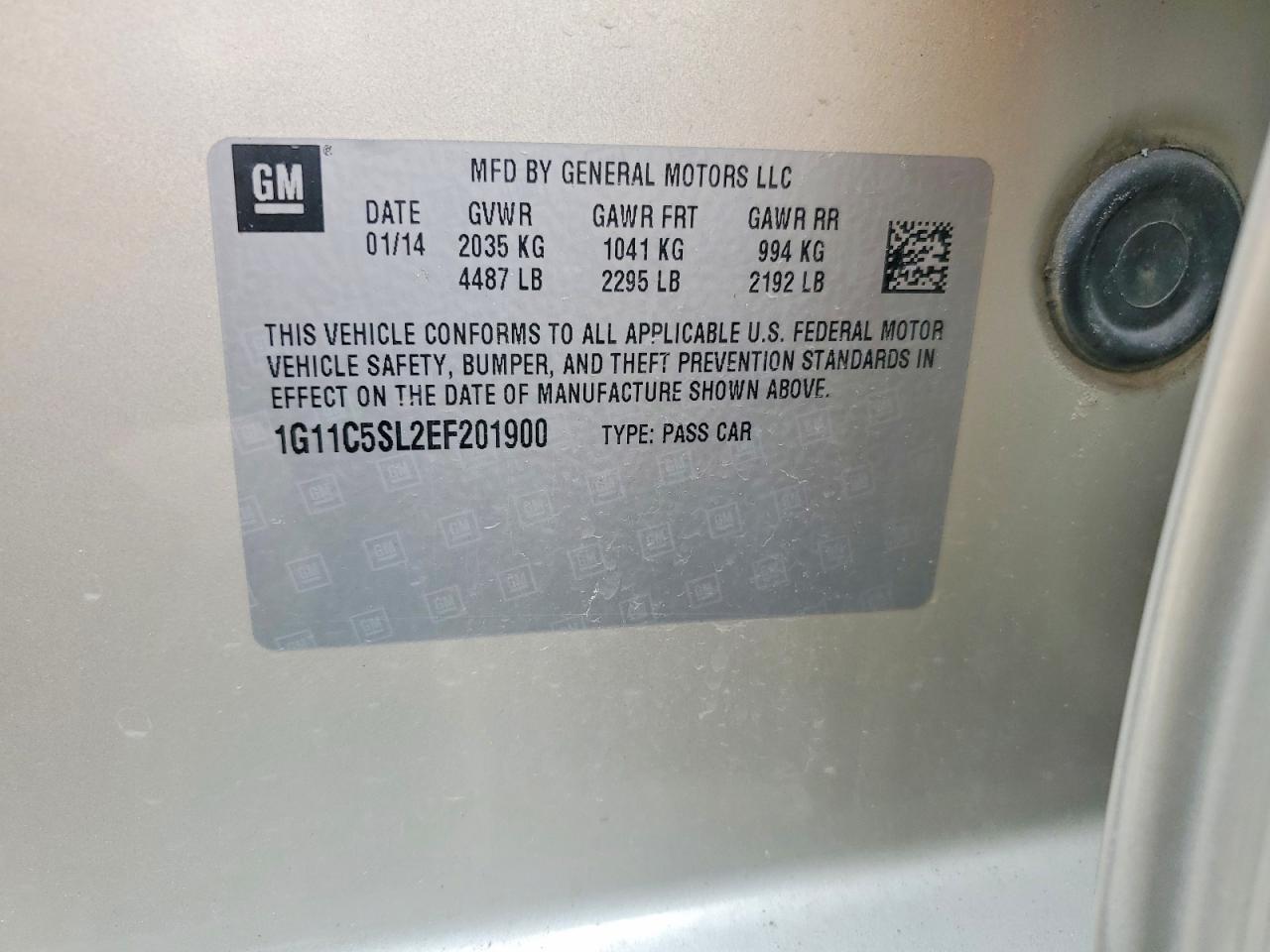 2014 Chevrolet Malibu 1lt Gold vin: 1G11C5SL2EF201900