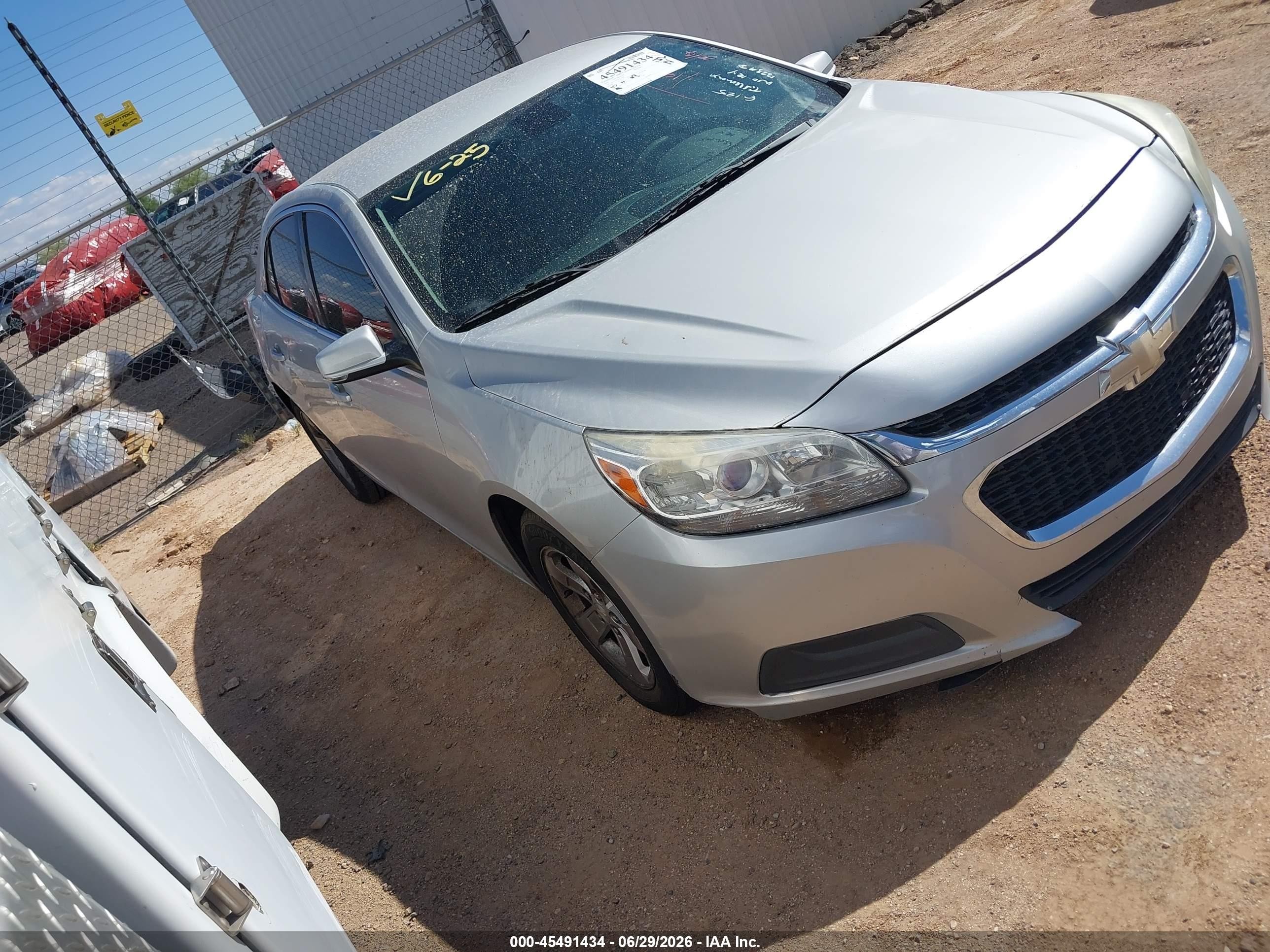2015 Chevrolet Malibu 1lt Silver vin: 1G11C5SL2FF132398