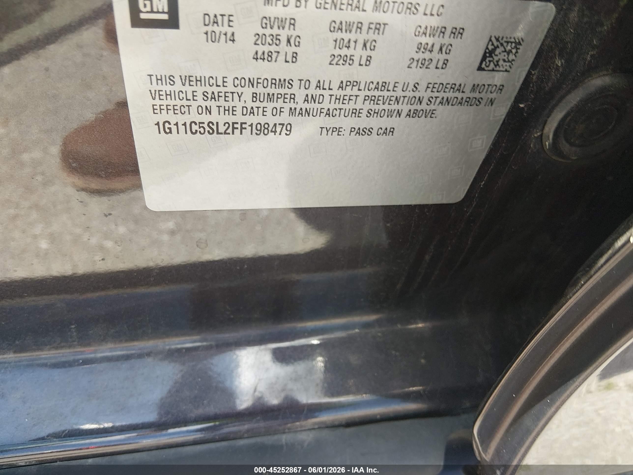 2015 Chevrolet Malibu 1lt Purple vin: 1G11C5SL2FF198479