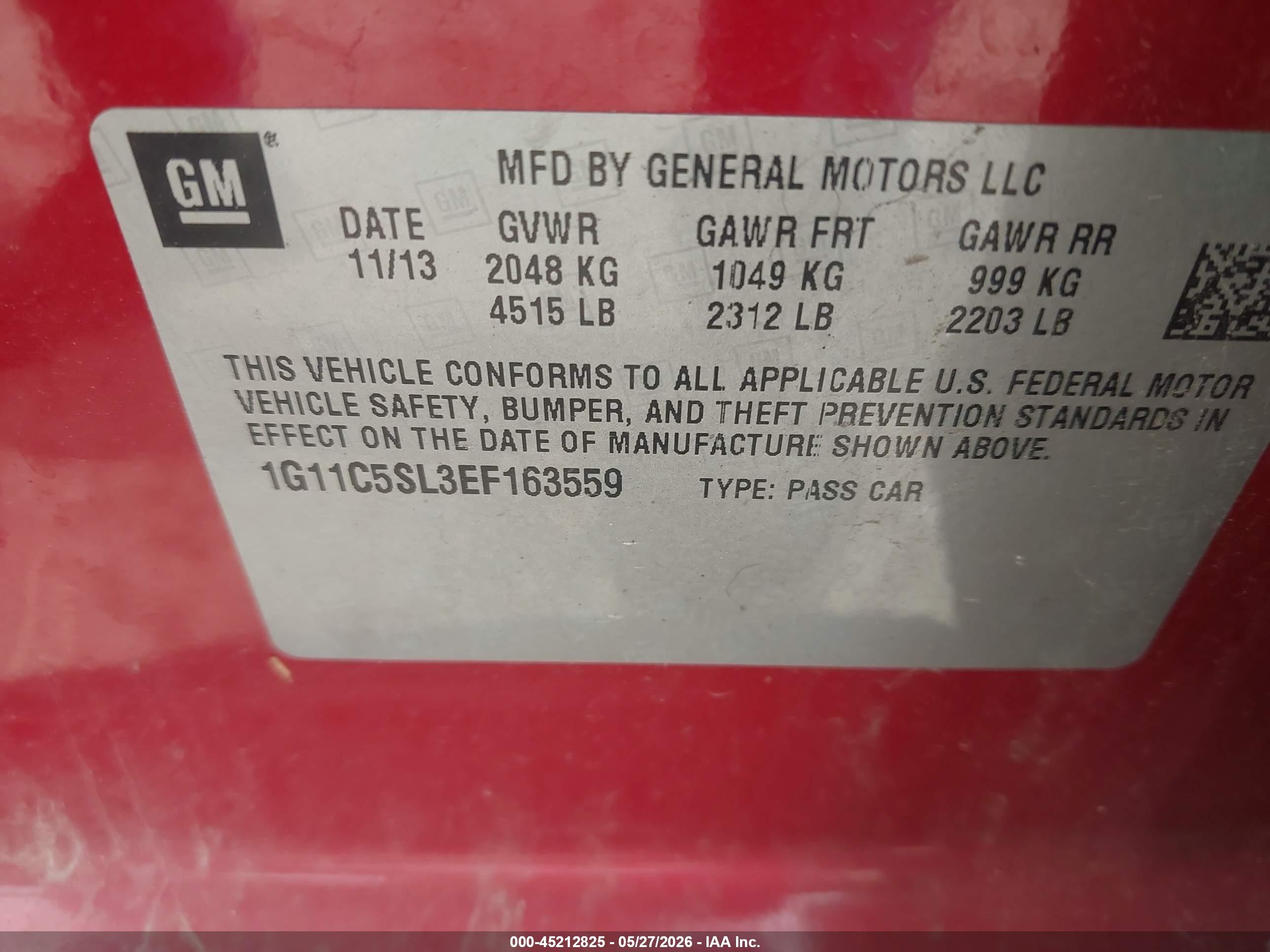 2014 Chevrolet Malibu 1lt Maroon vin: 1G11C5SL3EF163559