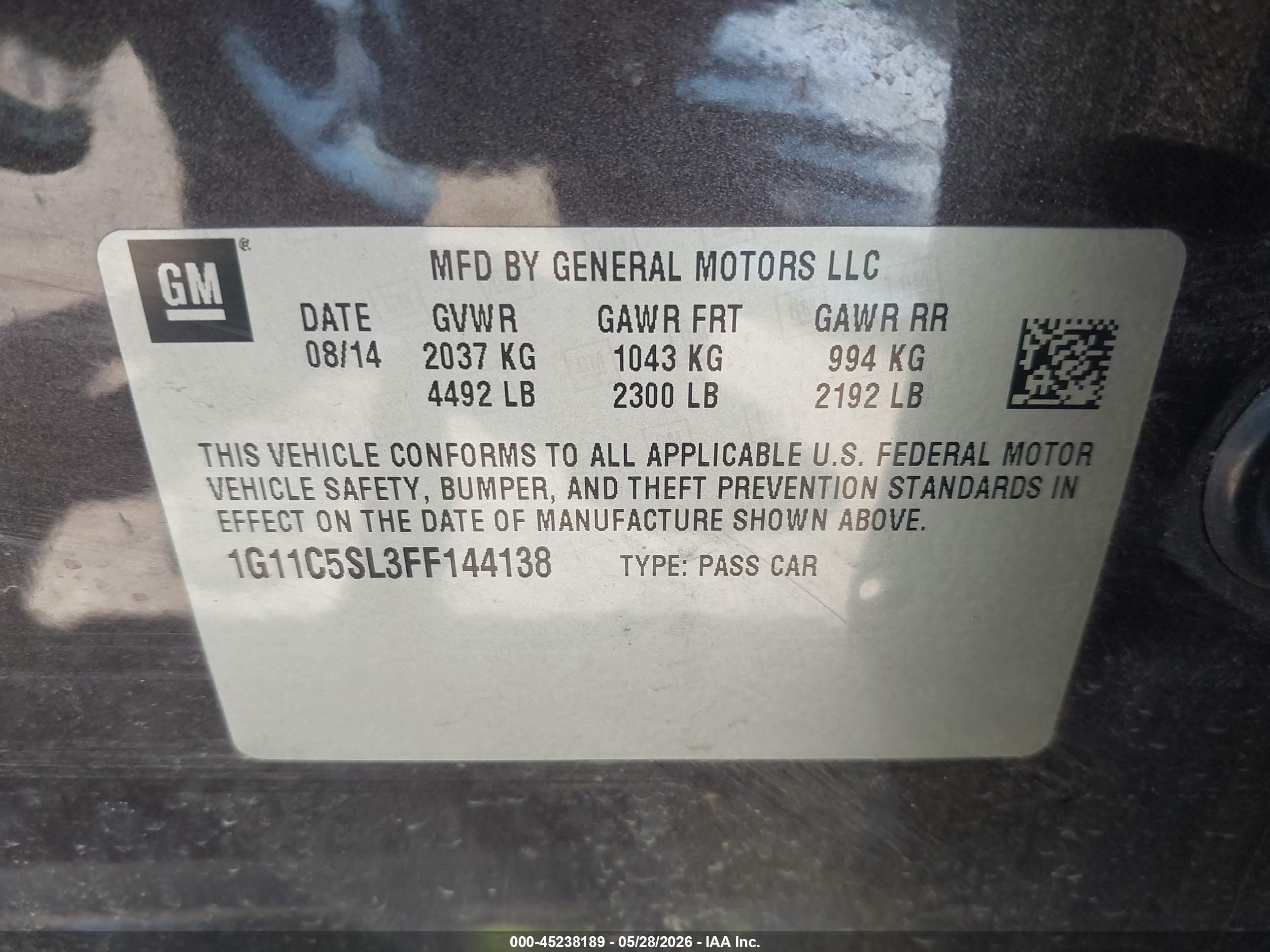 2015 Chevrolet Malibu 1lt Black vin: 1G11C5SL3FF144138