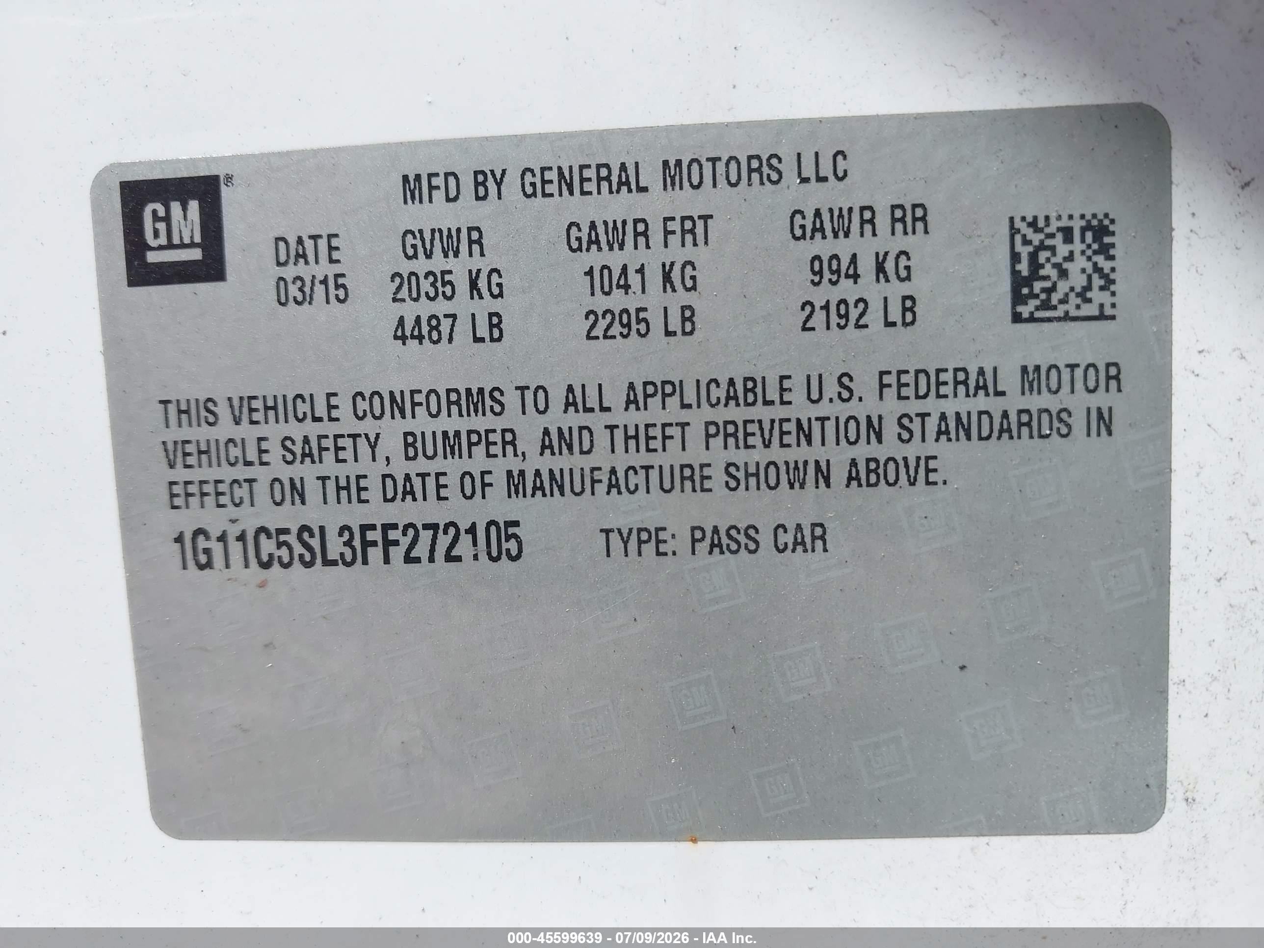 2015 Chevrolet Malibu 1lt White vin: 1G11C5SL3FF272105