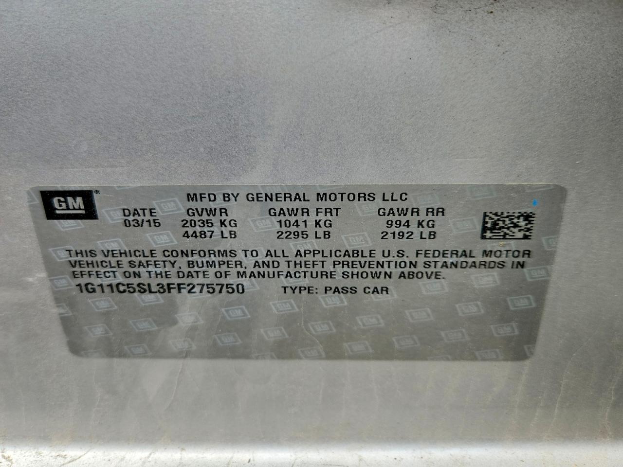 2015 Chevrolet Malibu 1lt Silver vin: 1G11C5SL3FF275750