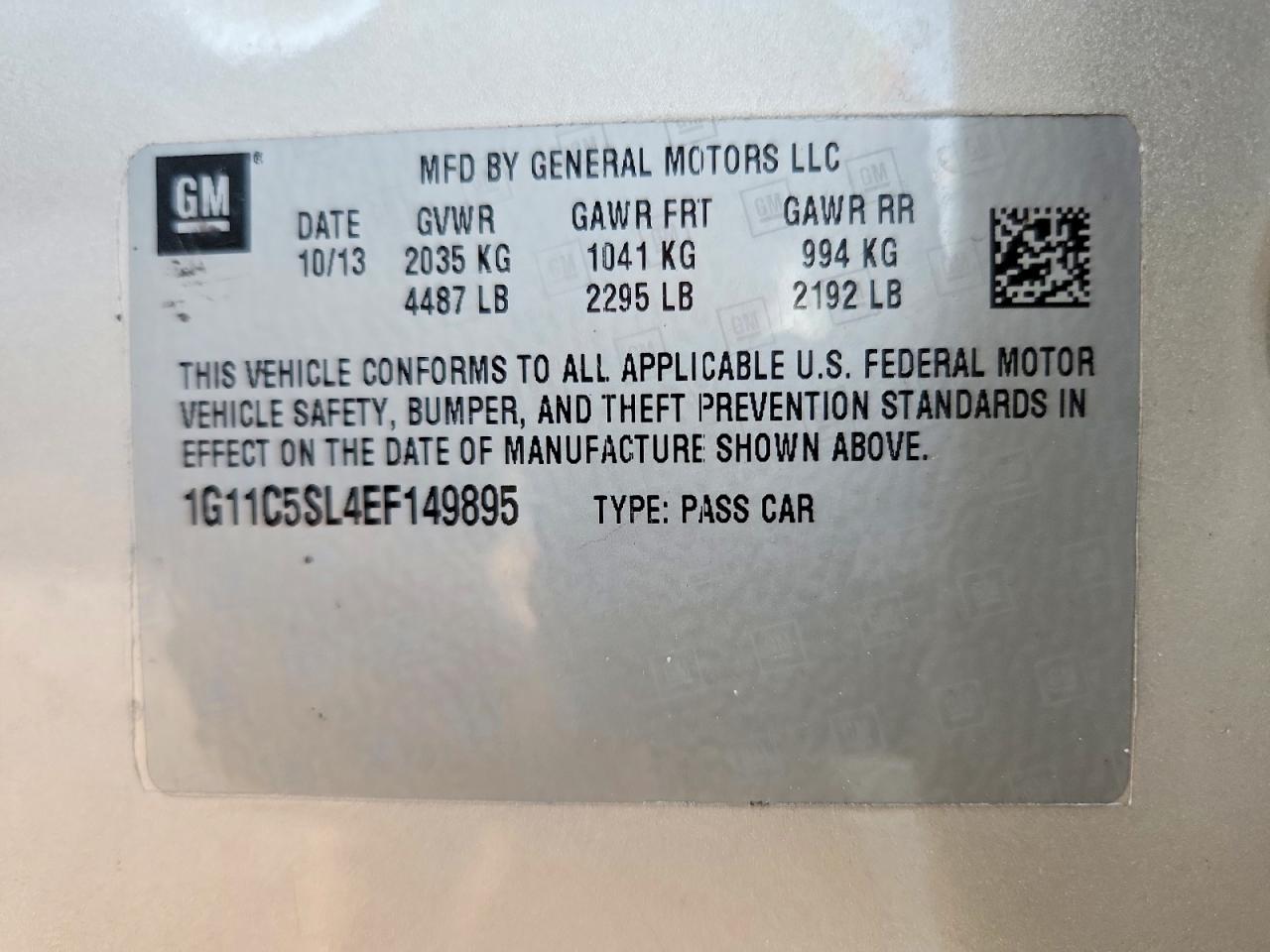 2014 Chevrolet Malibu 1lt Silver vin: 1G11C5SL4EF149895
