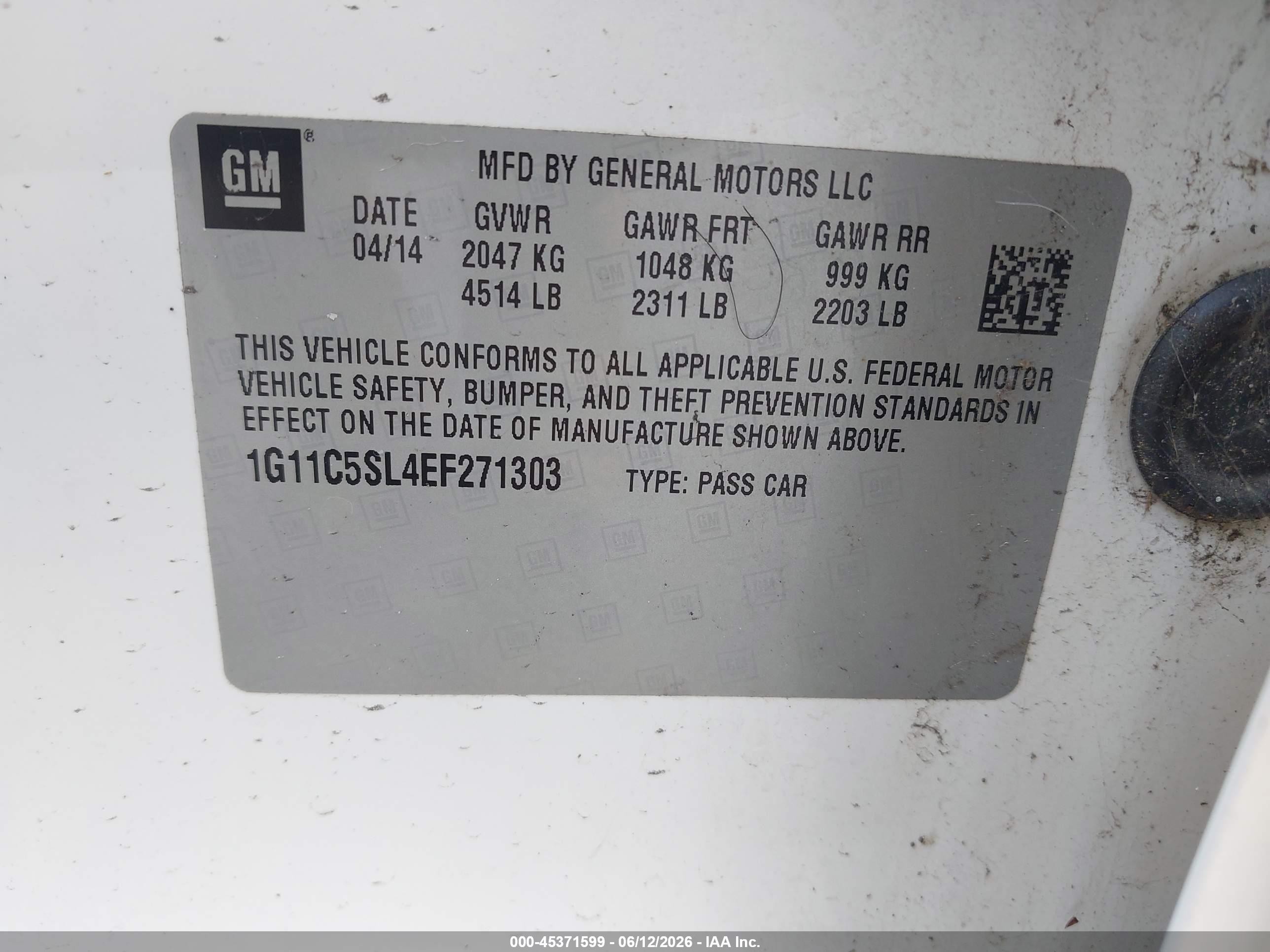 2014 Chevrolet Malibu 1lt White vin: 1G11C5SL4EF271303