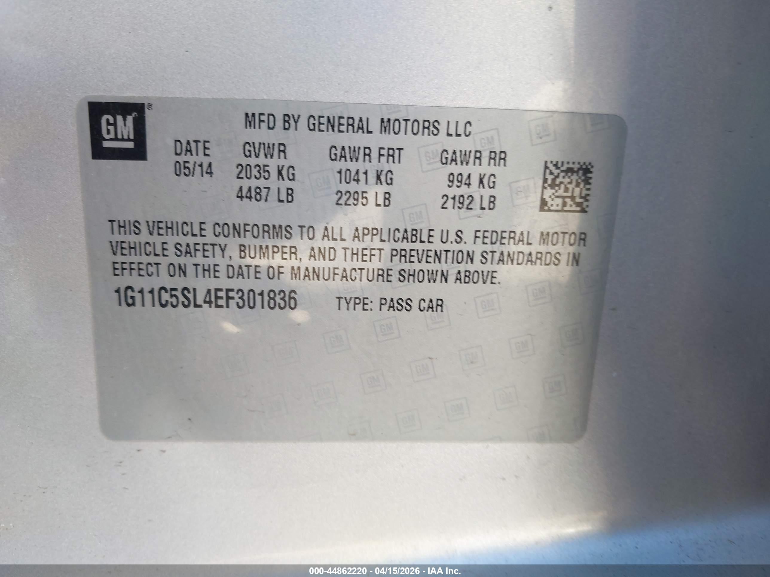 2014 Chevrolet Malibu 1lt Silver vin: 1G11C5SL4EF301836