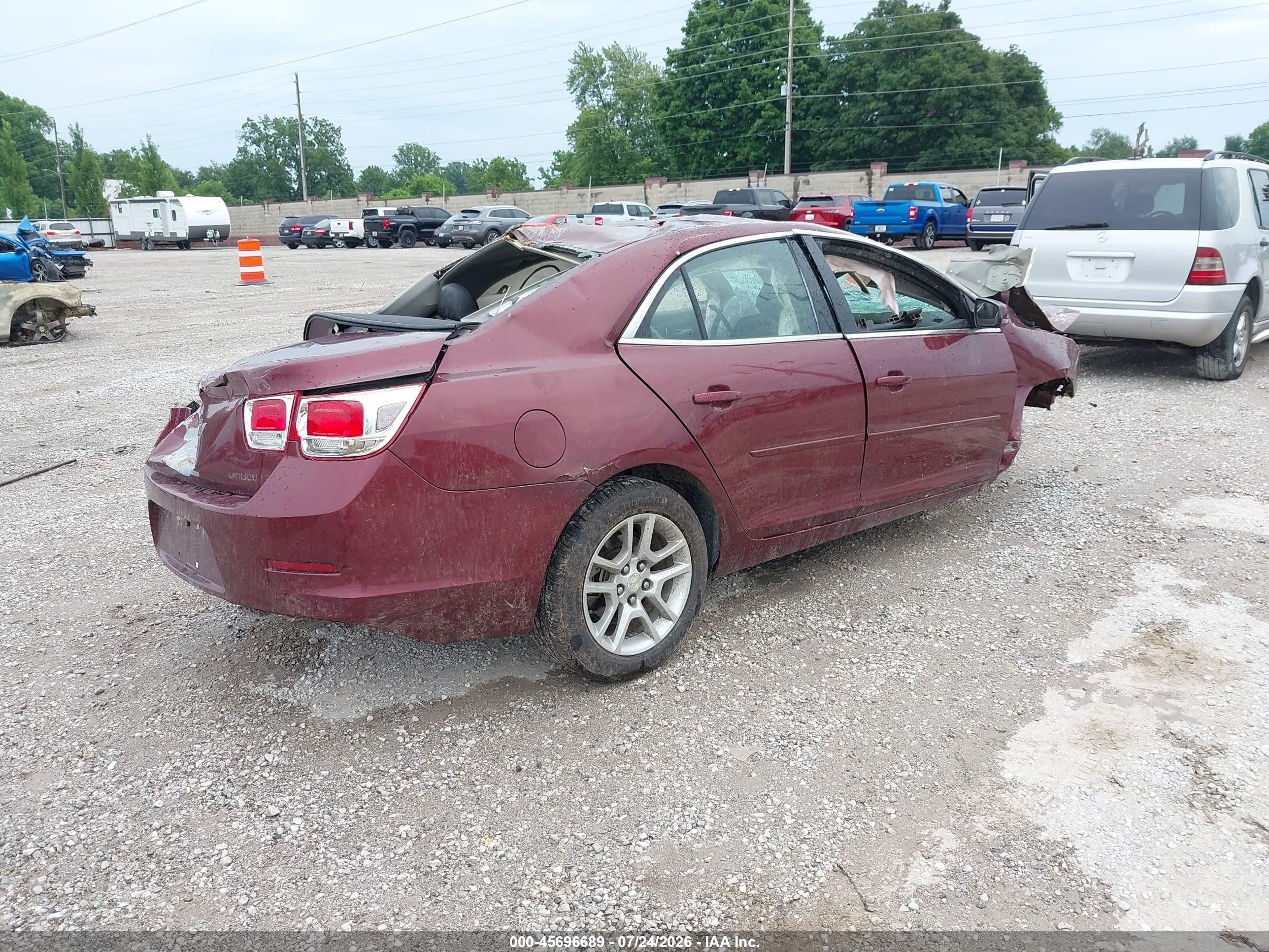 2015 Chevrolet Malibu 1lt Темно-бордовый vin: 1G11C5SL4FF149560