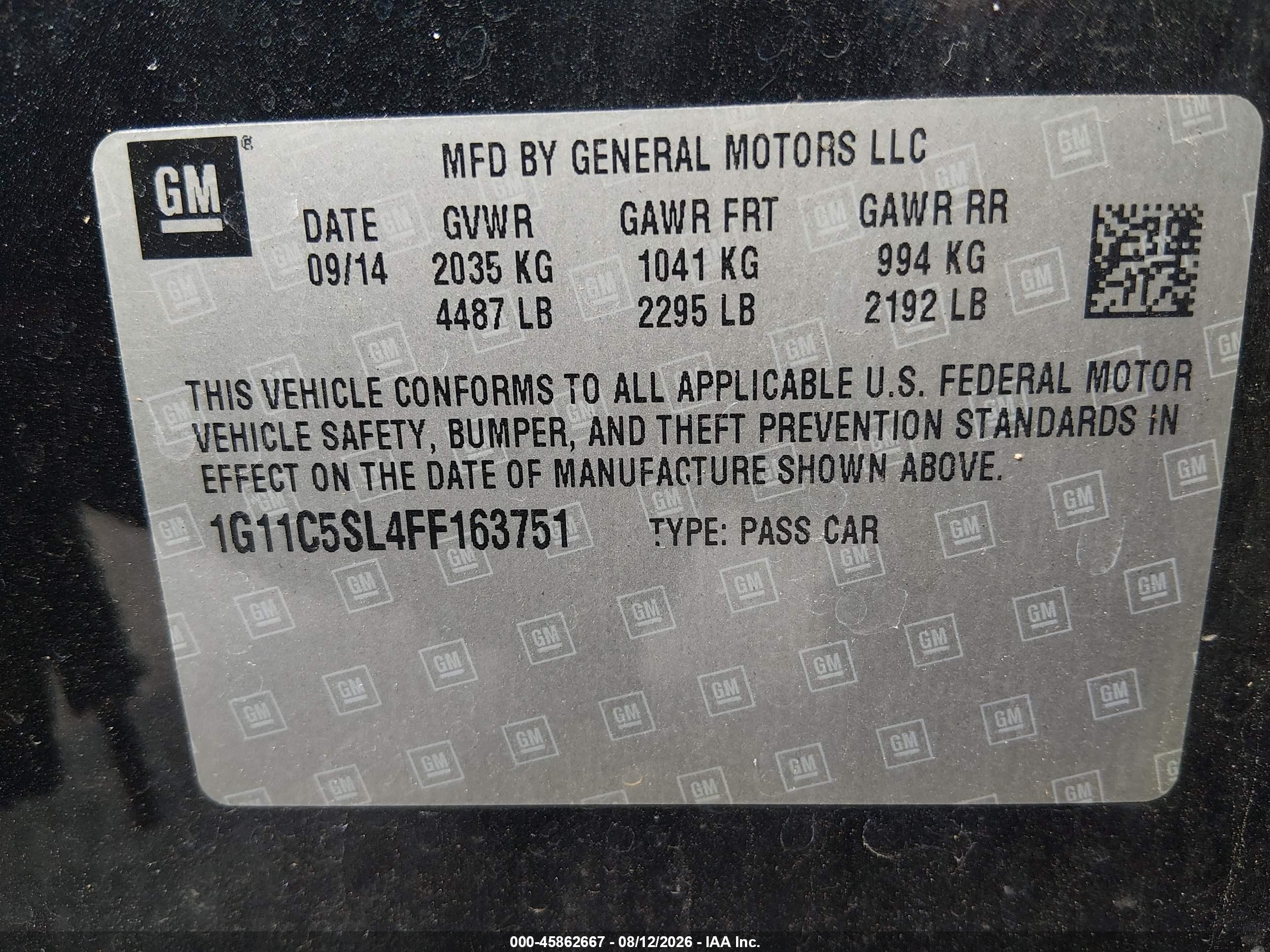 2015 Chevrolet Malibu 1lt Black vin: 1G11C5SL4FF163751