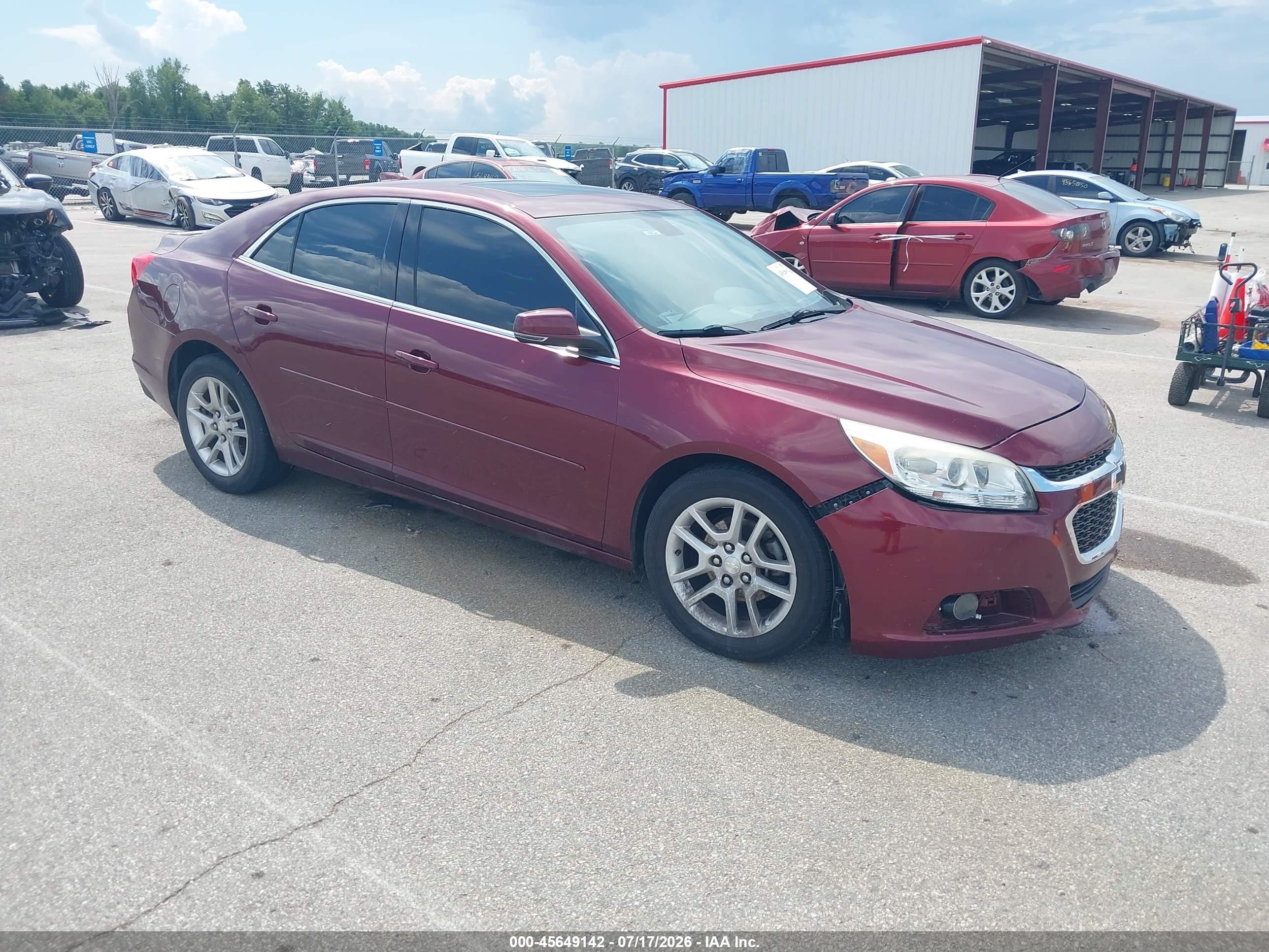 2015 Chevrolet Malibu 1lt Бордовый vin: 1G11C5SL4FF298406
