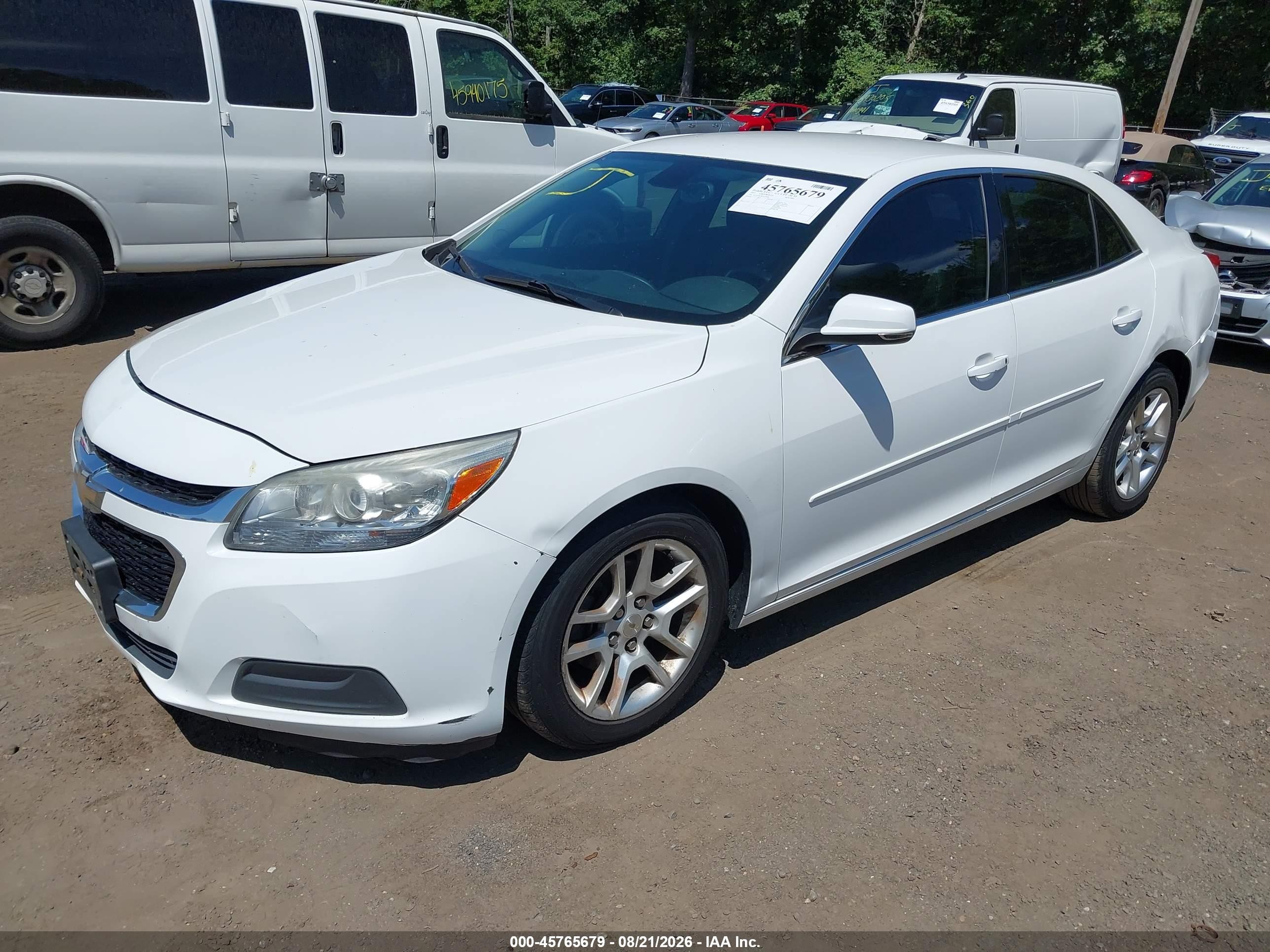 2015 Chevrolet Malibu 1lt Белый vin: 1G11C5SL4FU131684