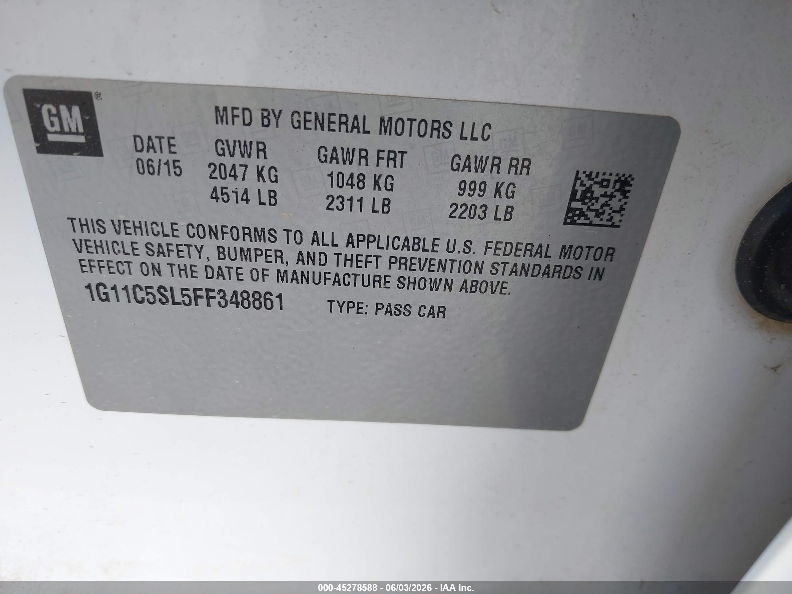 2015 Chevrolet Malibu 1lt White vin: 1G11C5SL5FF348861
