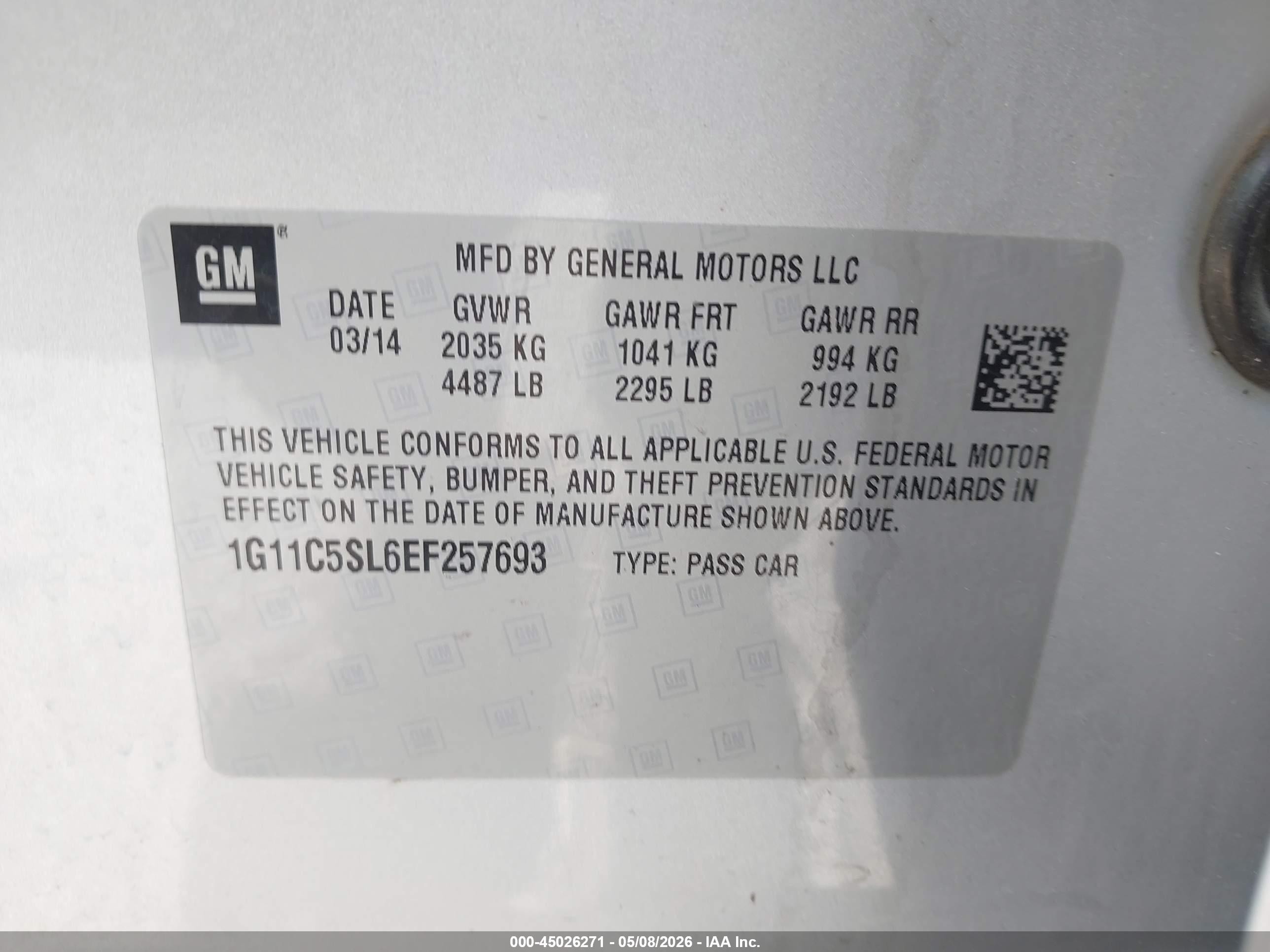 2014 Chevrolet Malibu 1lt Серебряный vin: 1G11C5SL6EF257693