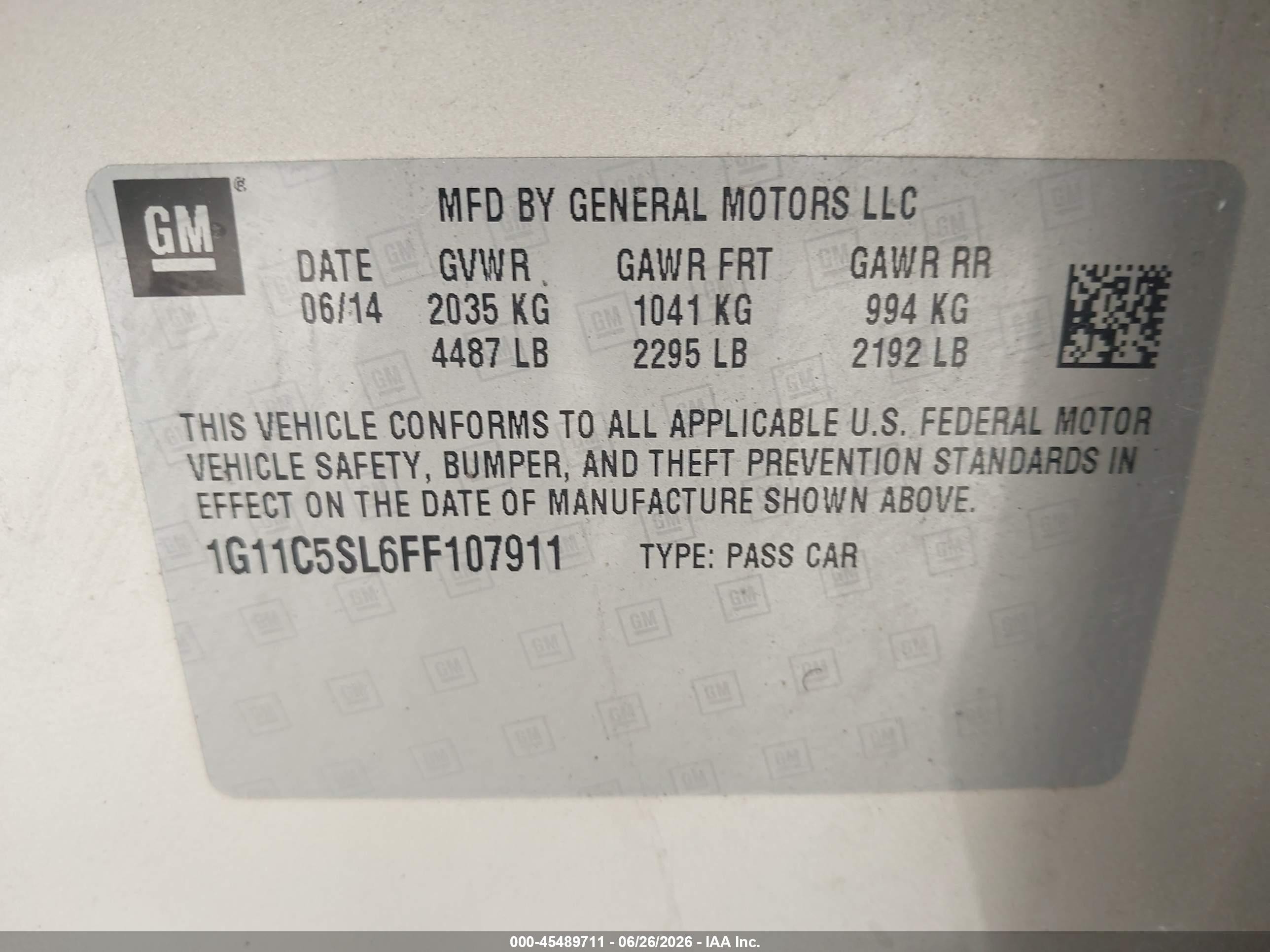2015 Chevrolet Malibu 1lt Gold vin: 1G11C5SL6FF107911