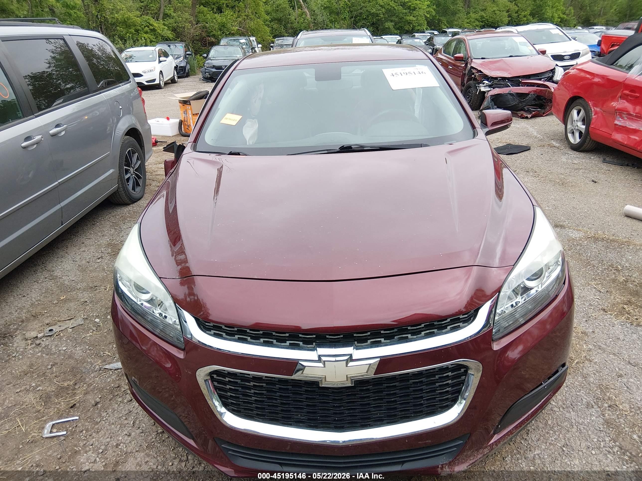 2015 Chevrolet Malibu 1lt Maroon vin: 1G11C5SL6FF220581