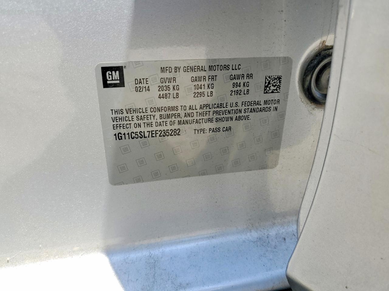 2014 Chevrolet Malibu 1lt Серебряный vin: 1G11C5SL7EF235282