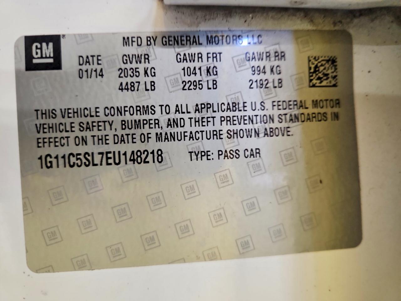 2014 Chevrolet Malibu 1lt White vin: 1G11C5SL7EU148218
