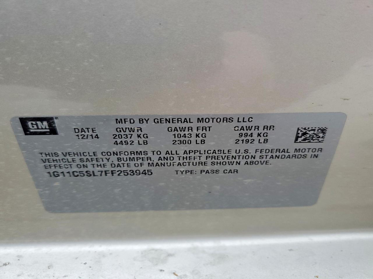 2015 Chevrolet Malibu 1lt Beige vin: 1G11C5SL7FF253945
