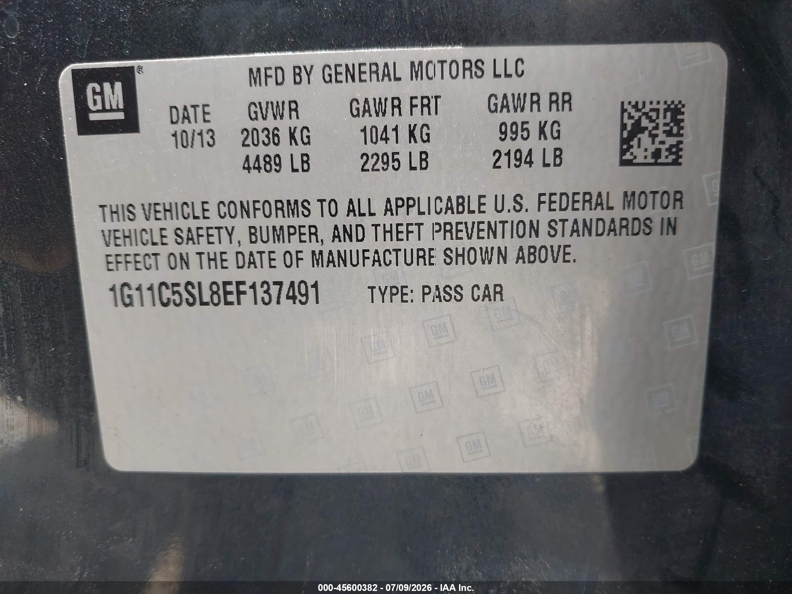 2014 Chevrolet Malibu 1lt Gray vin: 1G11C5SL8EF137491