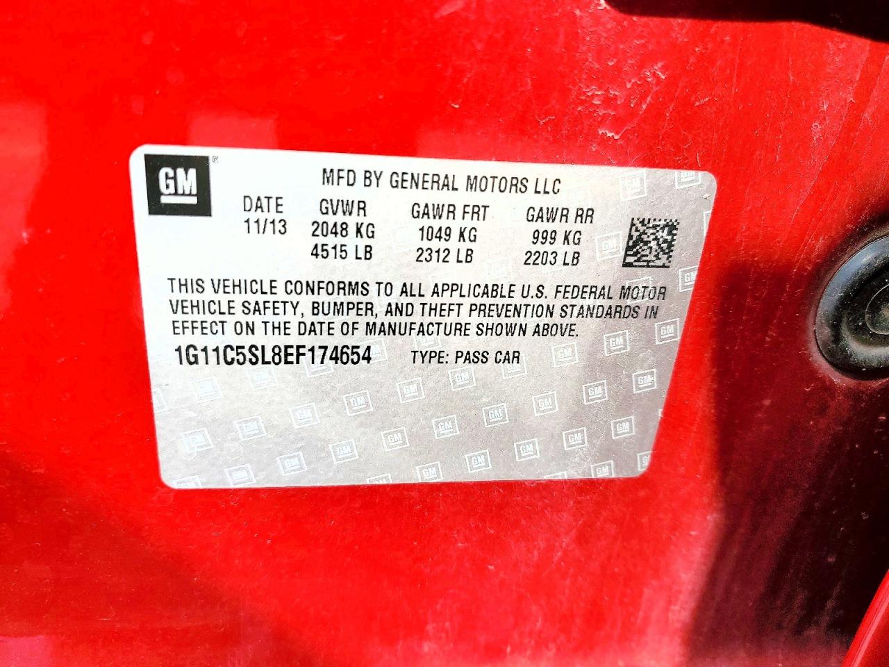 2014 Chevrolet Malibu 1lt Red vin: 1G11C5SL8EF174654