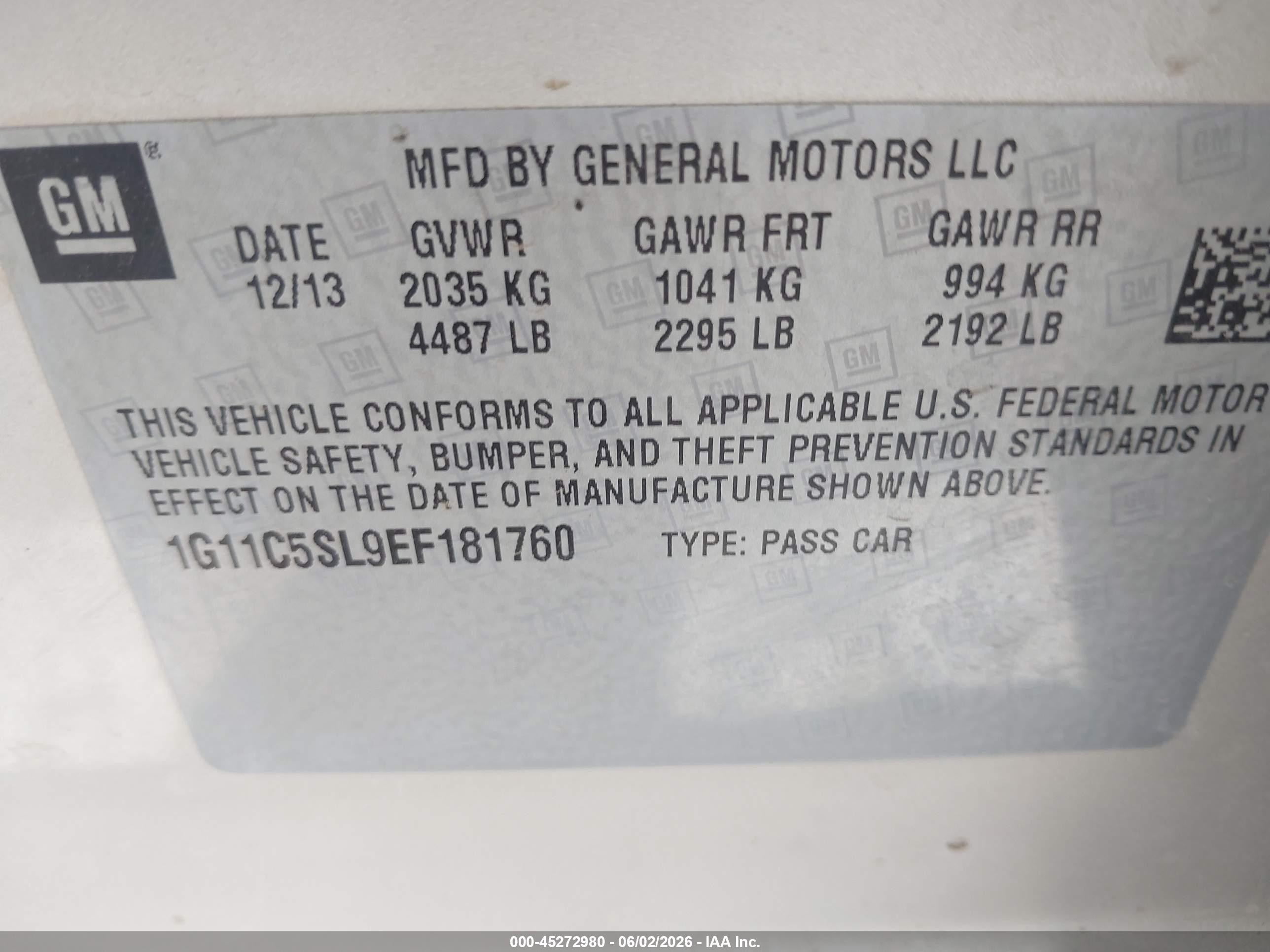 2014 Chevrolet Malibu 1lt Tan vin: 1G11C5SL9EF181760