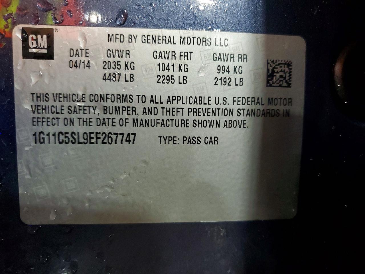 2014 Chevrolet Malibu 1lt Blue vin: 1G11C5SL9EF267747