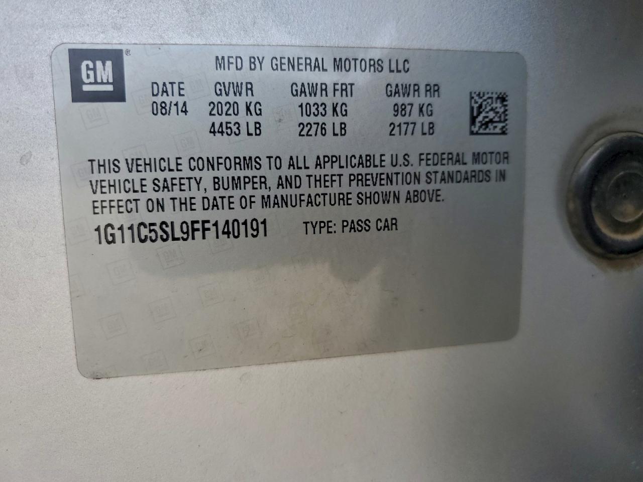 2015 Chevrolet Malibu 1lt Gray vin: 1G11C5SL9FF140191