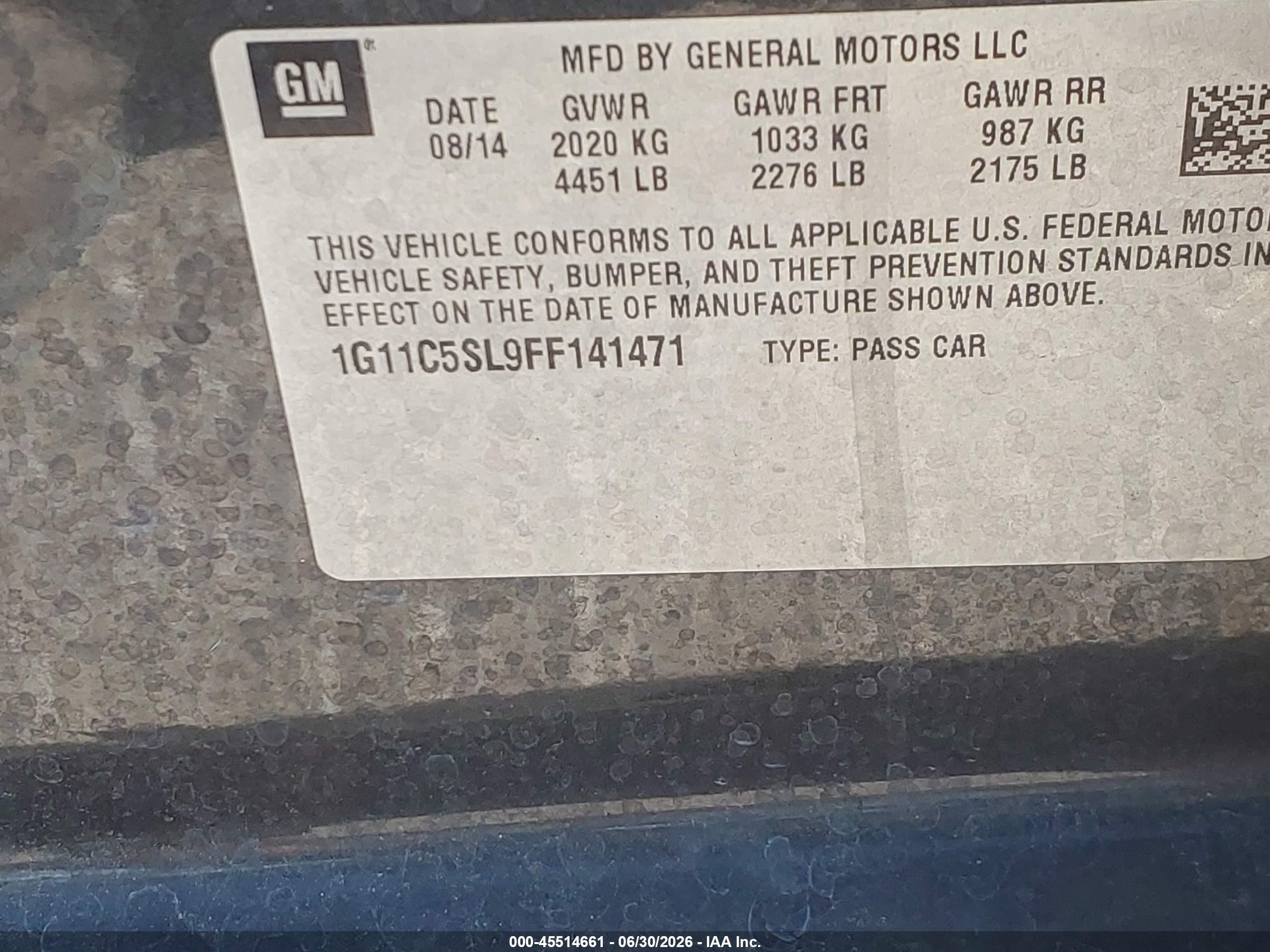 2015 Chevrolet Malibu 1lt Gray vin: 1G11C5SL9FF141471
