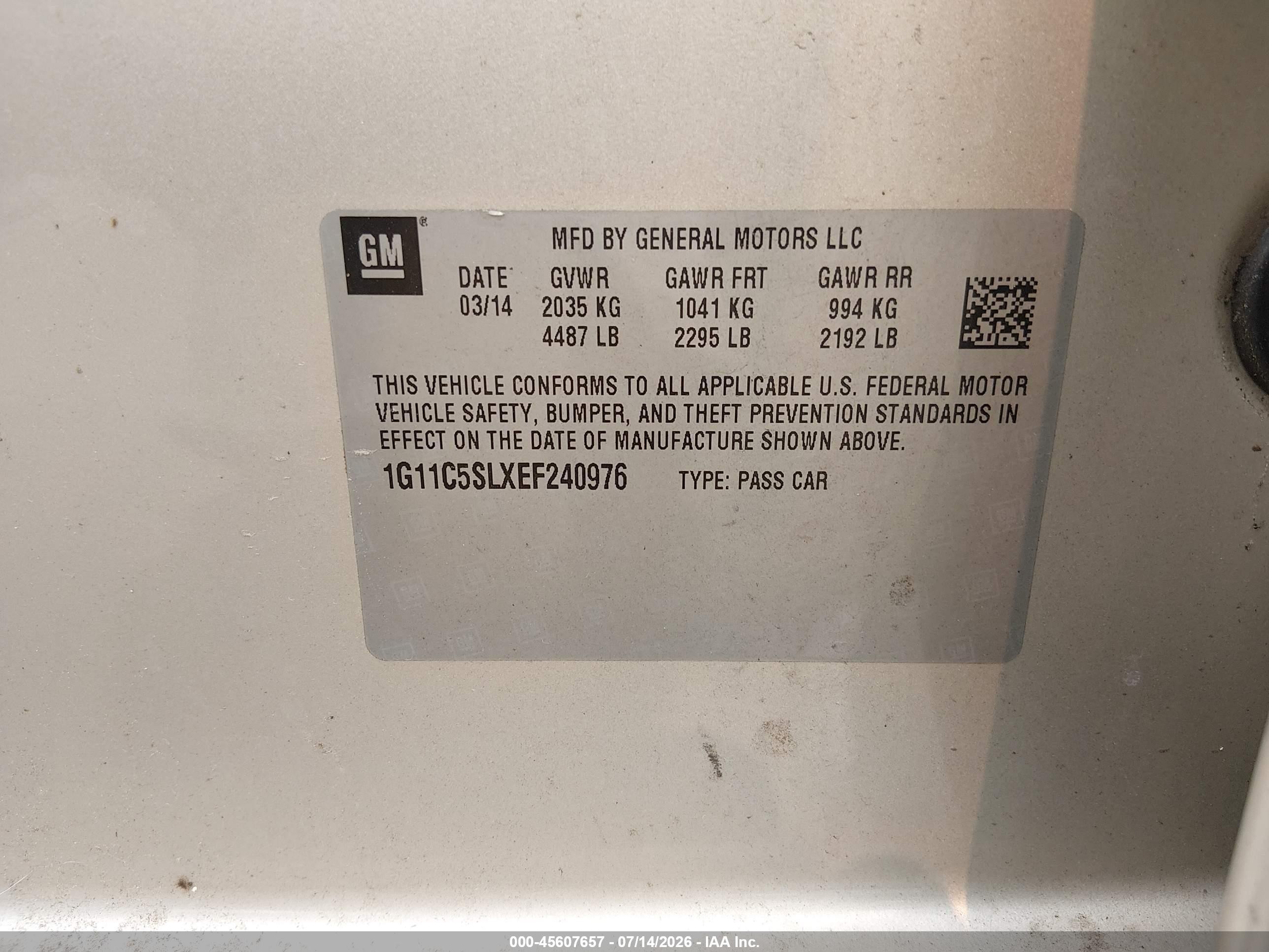 2014 Chevrolet Malibu 1lt Золотой vin: 1G11C5SLXEF240976