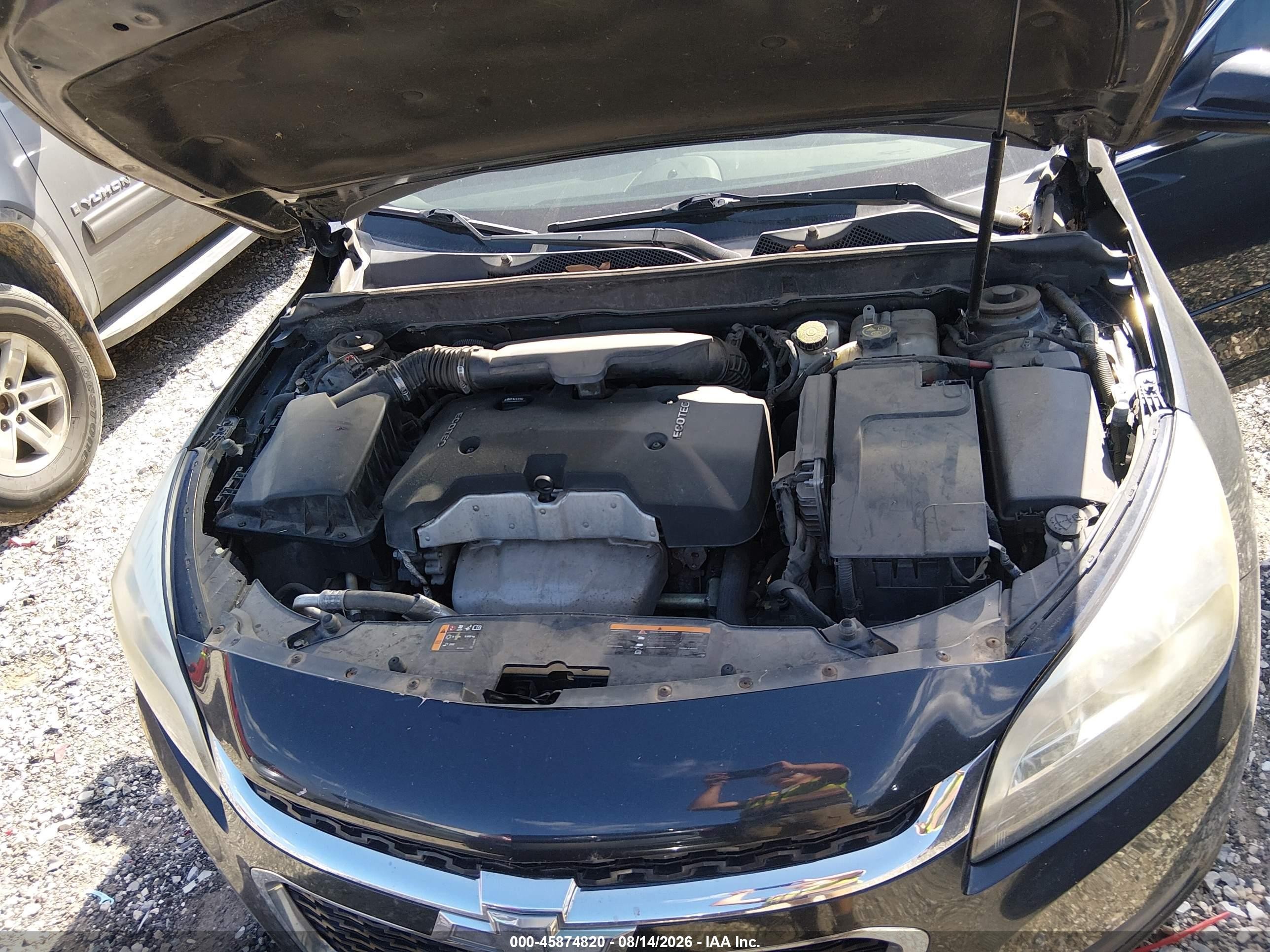 2015 Chevrolet Malibu 1lt Черный vin: 1G11C5SLXFF330114