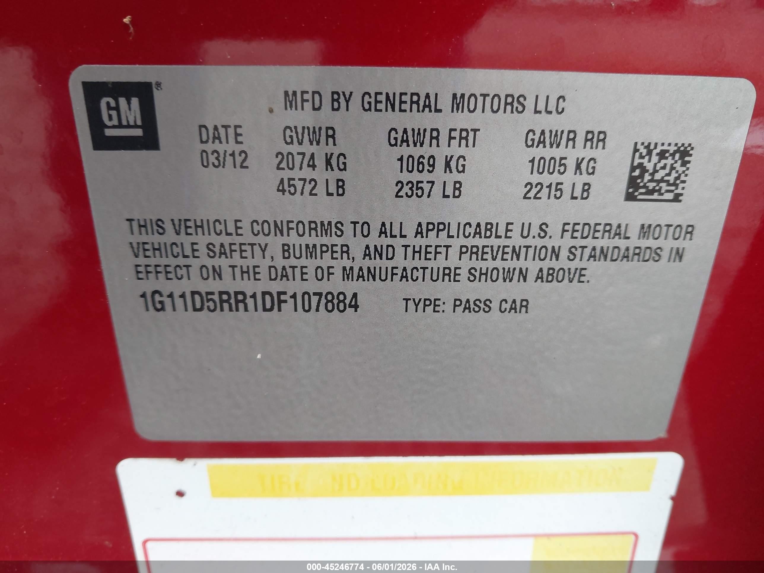 2013 Chevrolet Malibu Eco Red vin: 1G11D5RR1DF107884