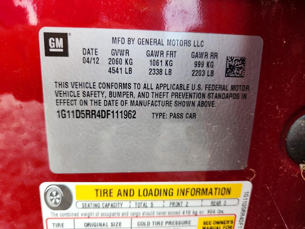 2013 Chevrolet Malibu 1lt Red vin: 1G11D5RR4DF111962