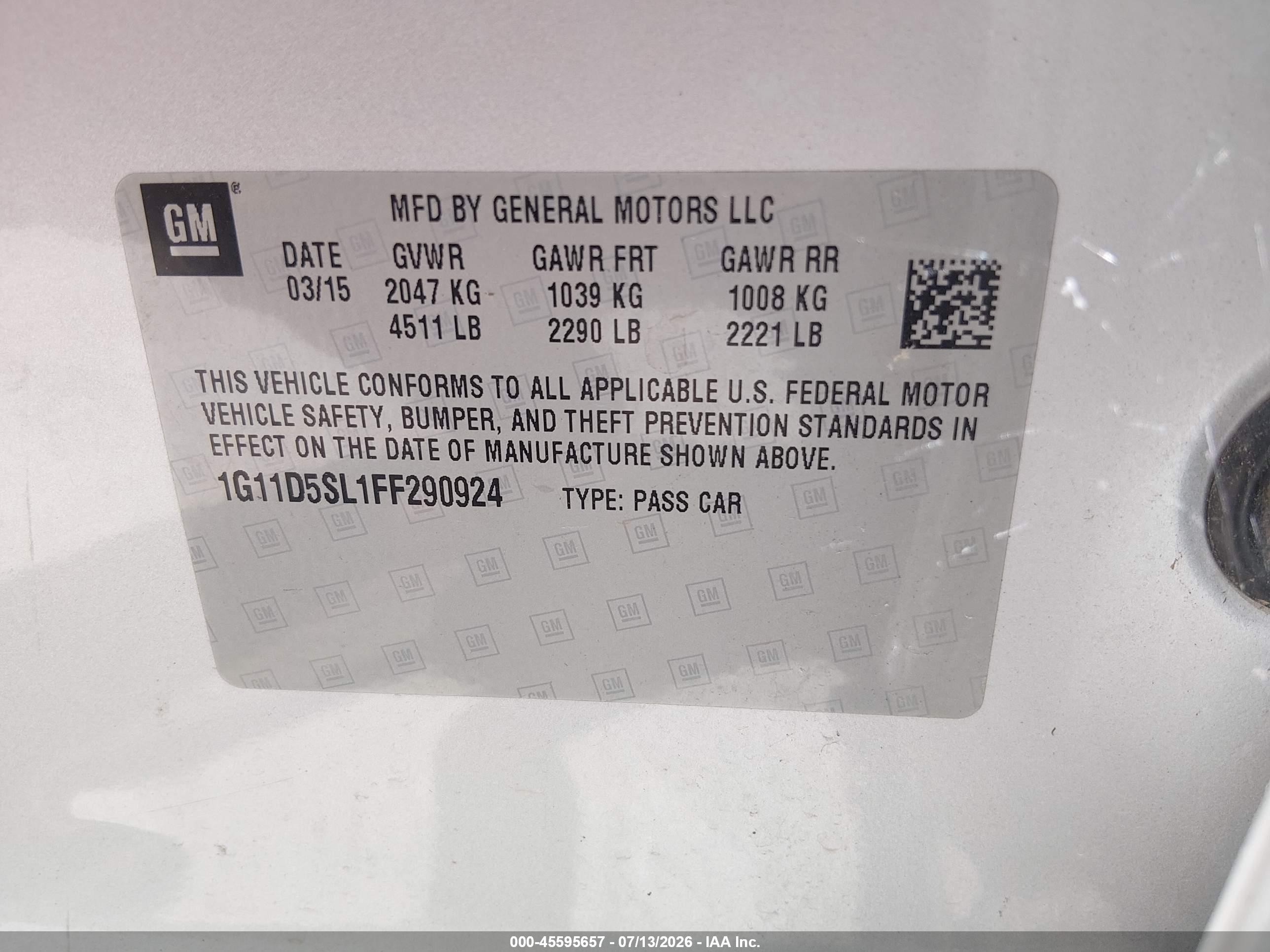 2015 Chevrolet Malibu 2lt Silver vin: 1G11D5SL1FF290924