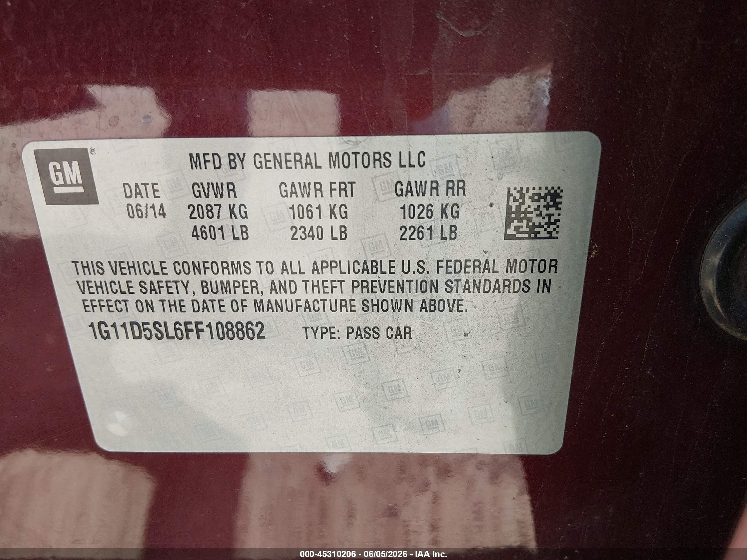 2015 Chevrolet Malibu 2lt Maroon vin: 1G11D5SL6FF108862