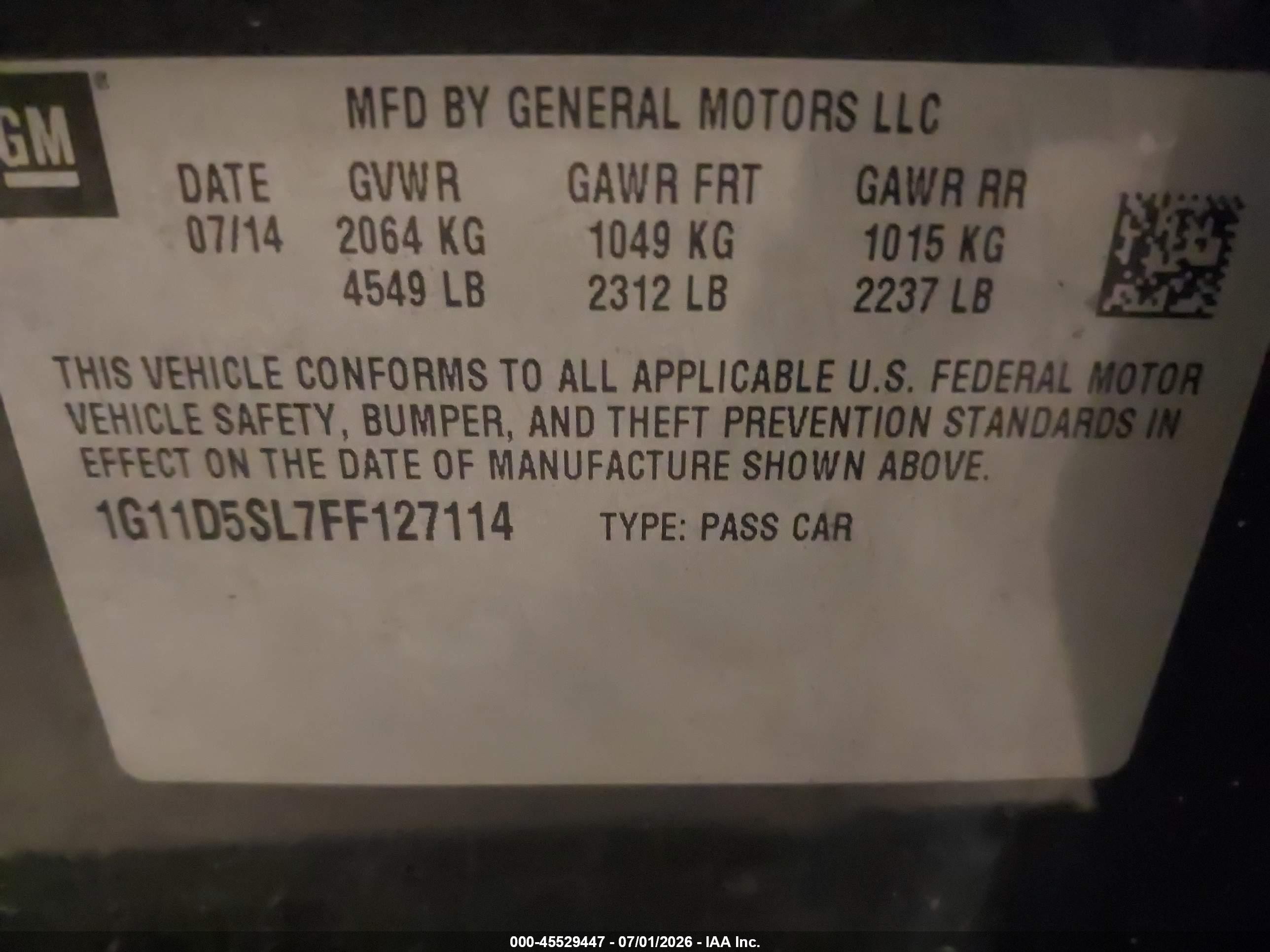 2015 Chevrolet Malibu 2lt Gray vin: 1G11D5SL7FF127114