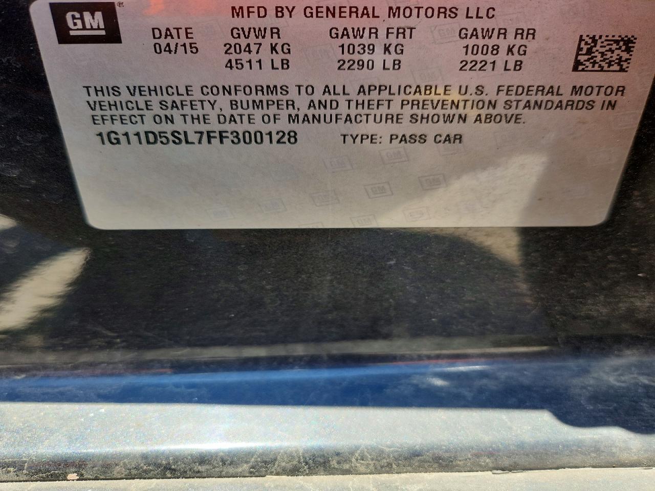 2015 Chevrolet Malibu 2lt Gray vin: 1G11D5SL7FF300128
