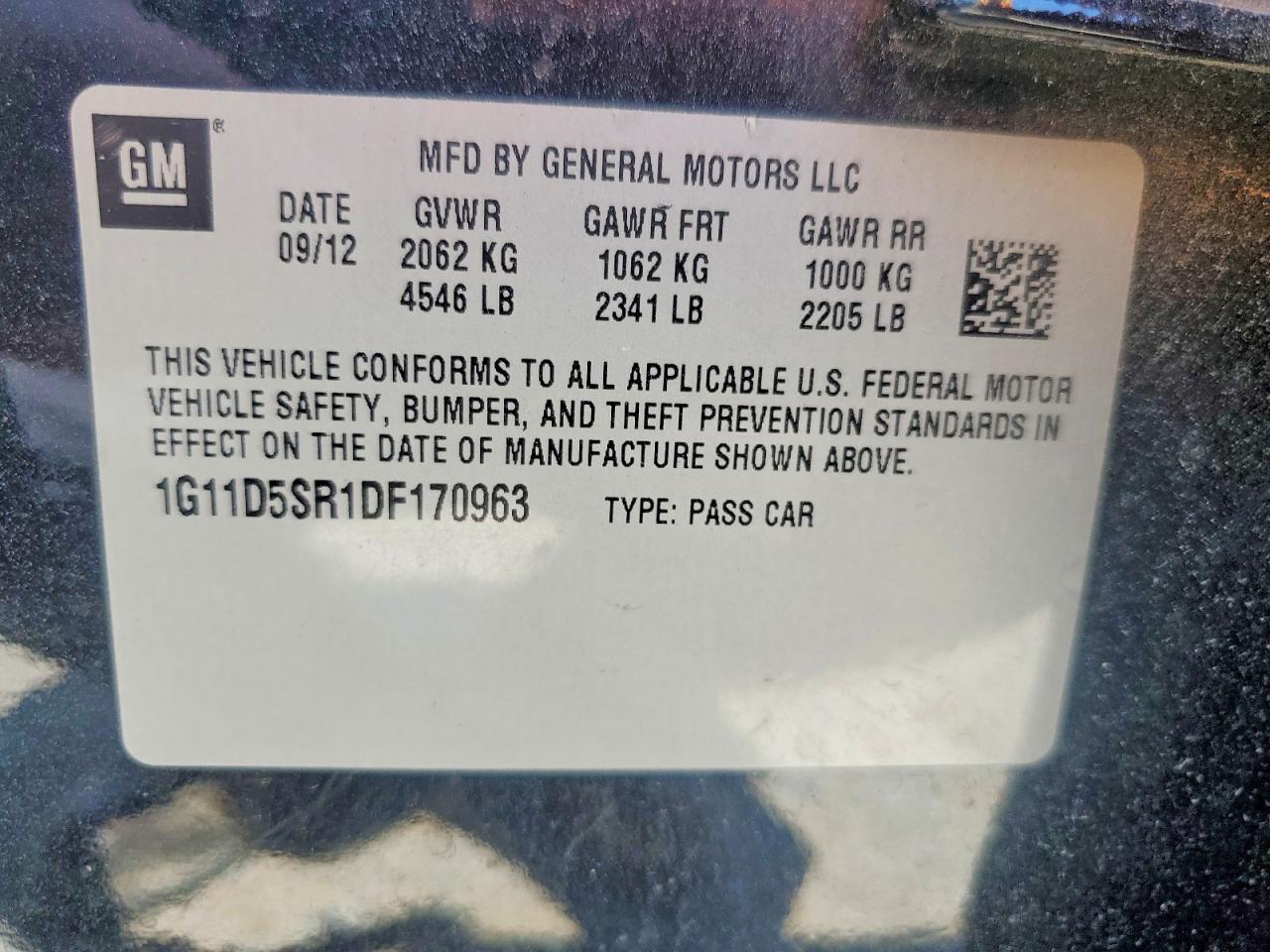 2013 Chevrolet Malibu 1lt Black vin: 1G11D5SR1DF170963