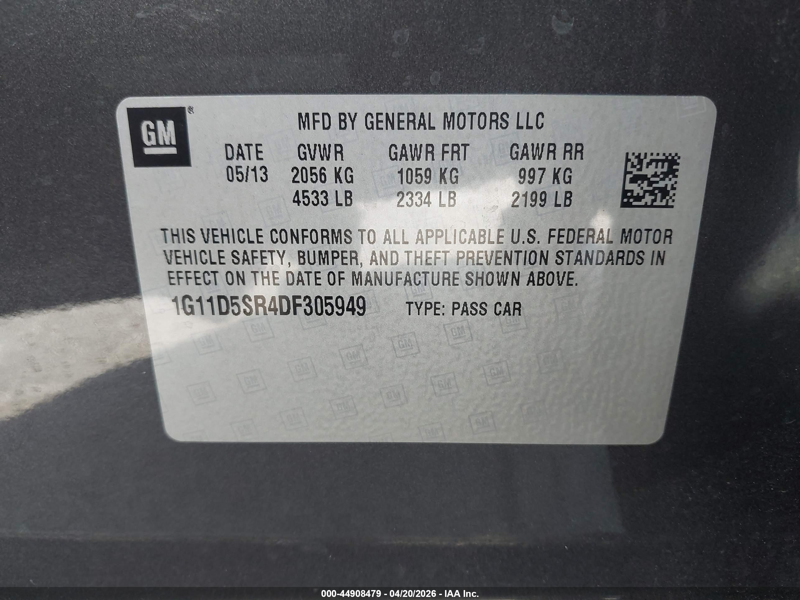 2013 Chevrolet Malibu Eco Gray vin: 1G11D5SR4DF305949