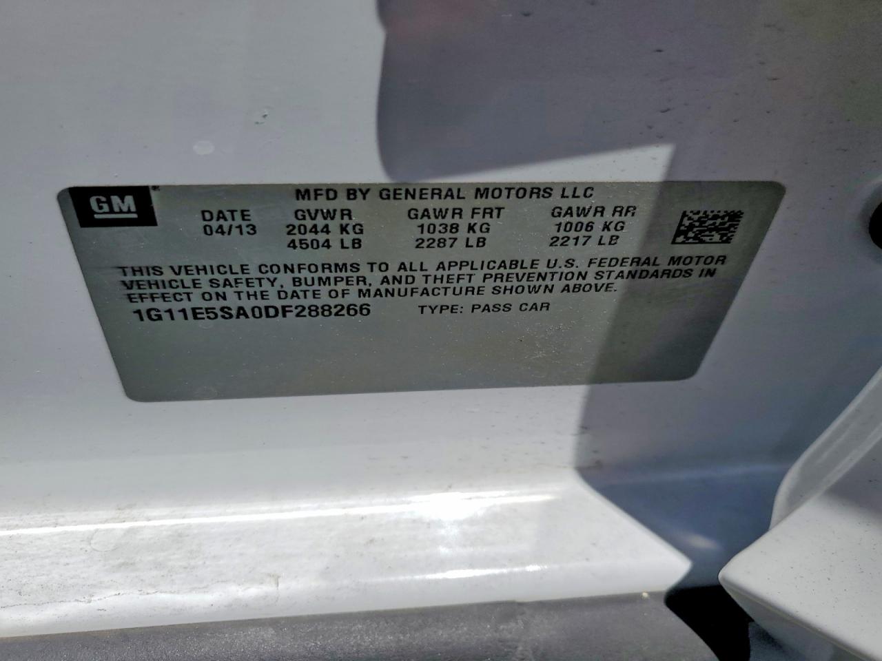2013 Chevrolet Malibu 2lt White vin: 1G11E5SA0DF288266
