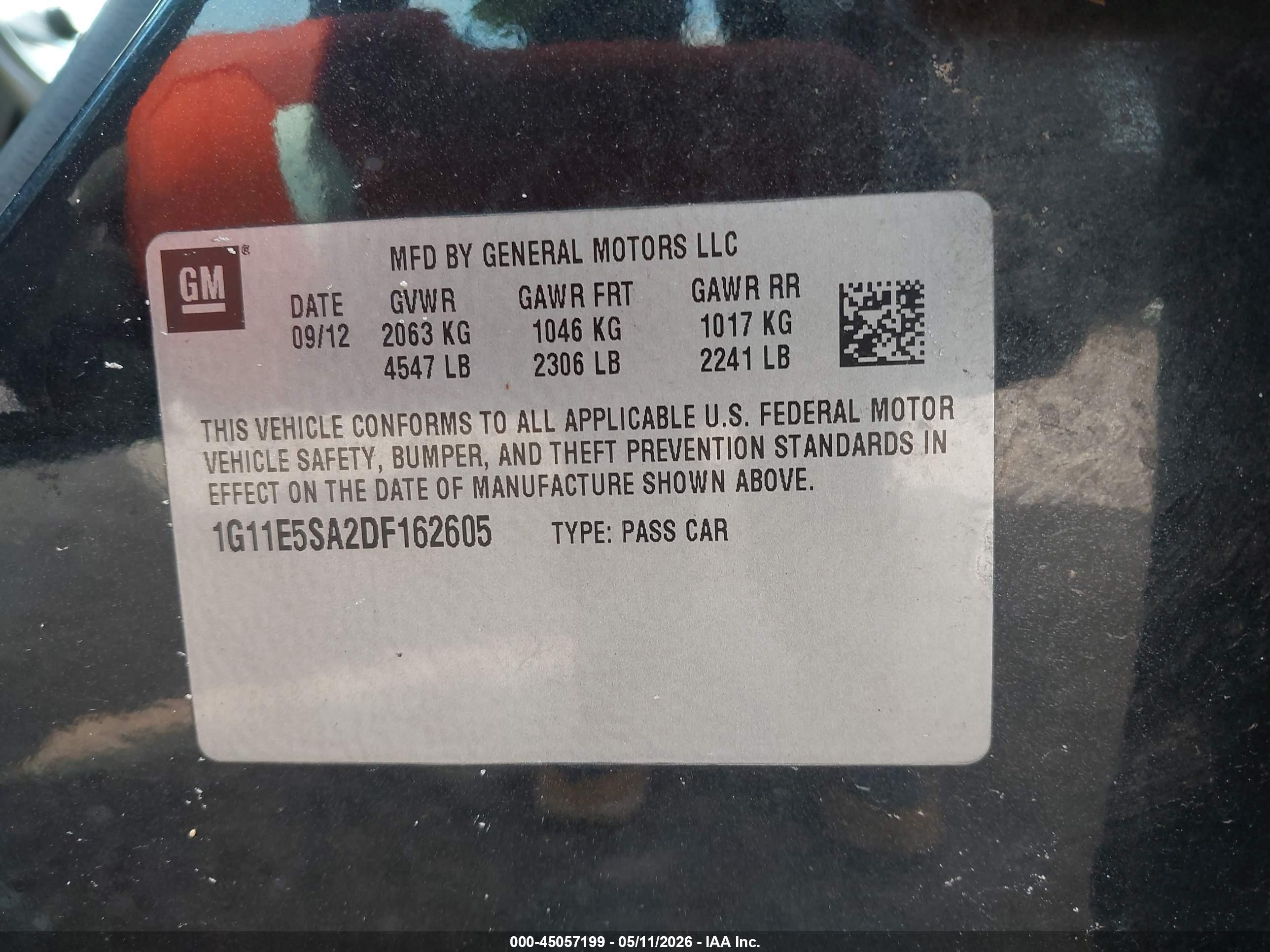 2013 Chevrolet Malibu 2lt Black vin: 1G11E5SA2DF162605