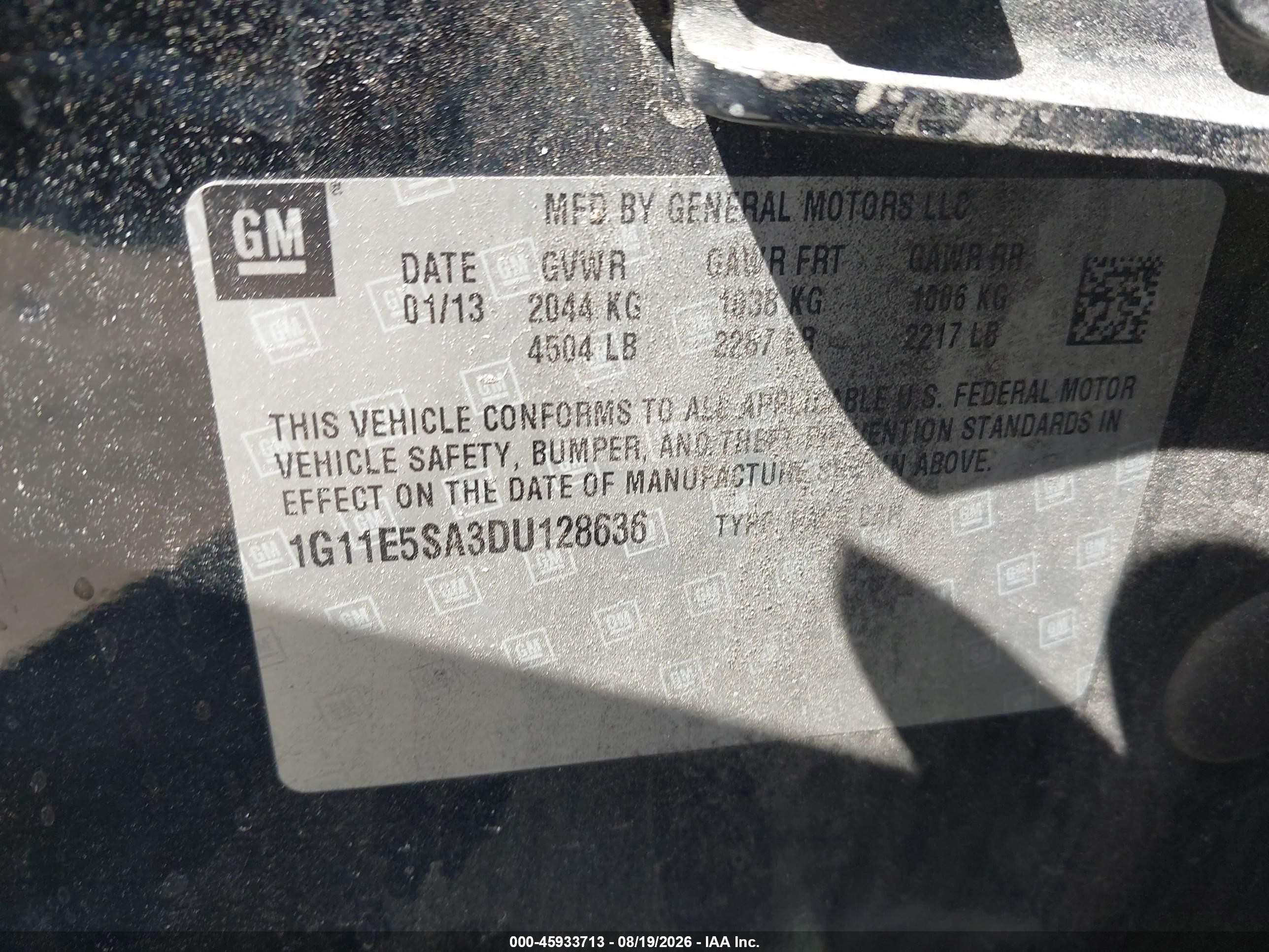 2013 Chevrolet Malibu 2lt Black vin: 1G11E5SA3DU128636