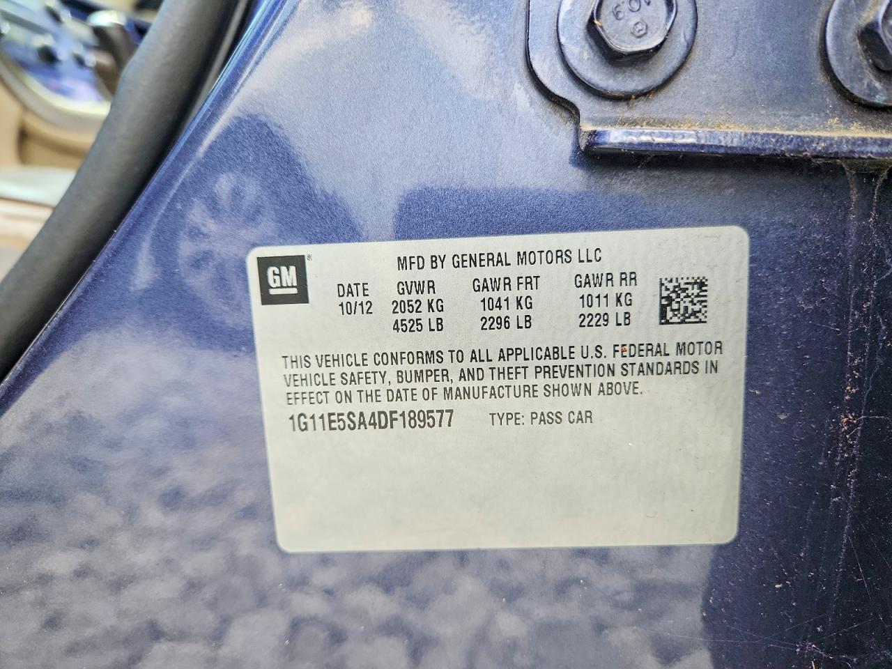 2013 Chevrolet Malibu 2lt Синий vin: 1G11E5SA4DF189577