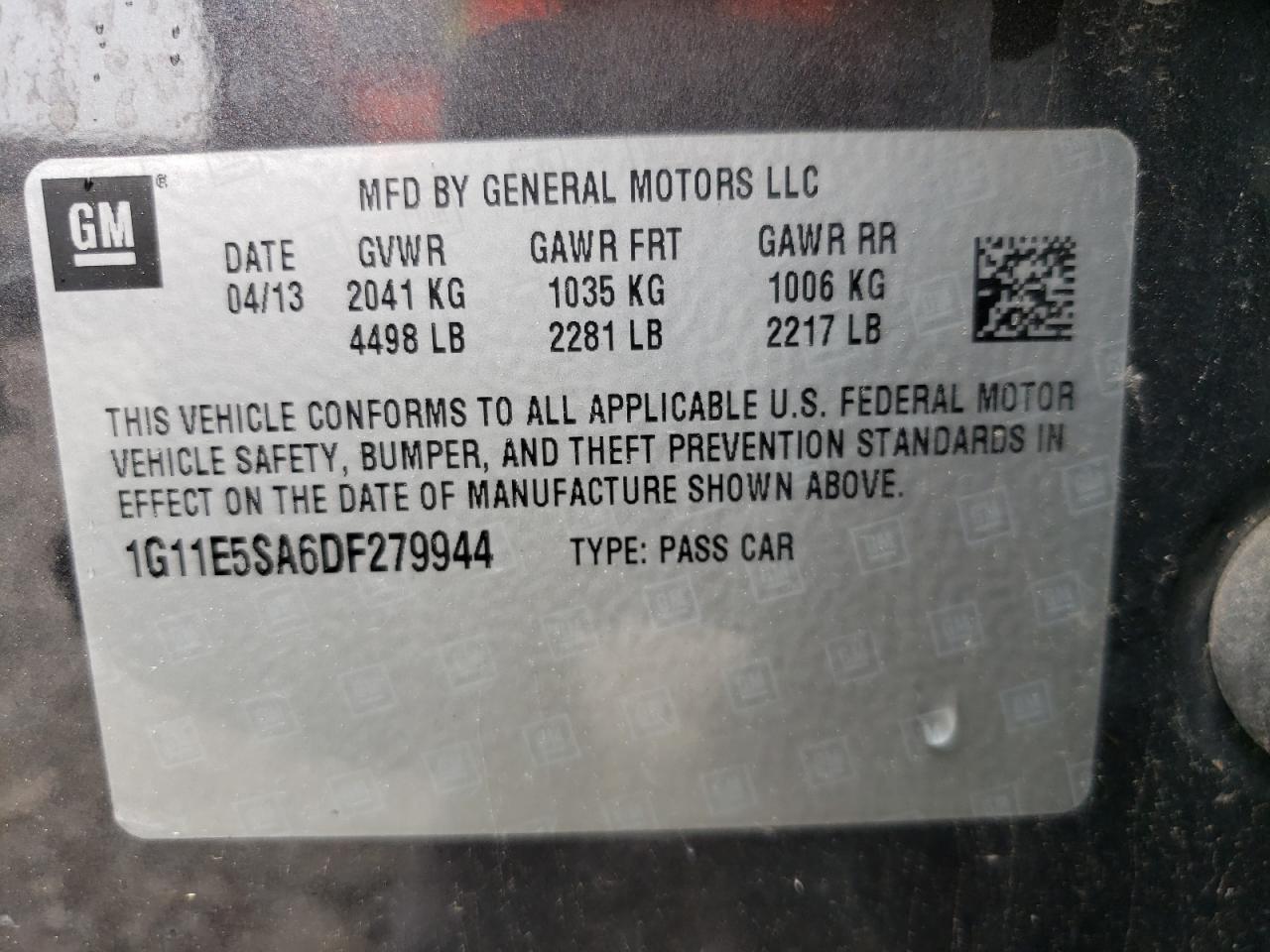 2013 Chevrolet Malibu 2lt Charcoal vin: 1G11E5SA6DF279944
