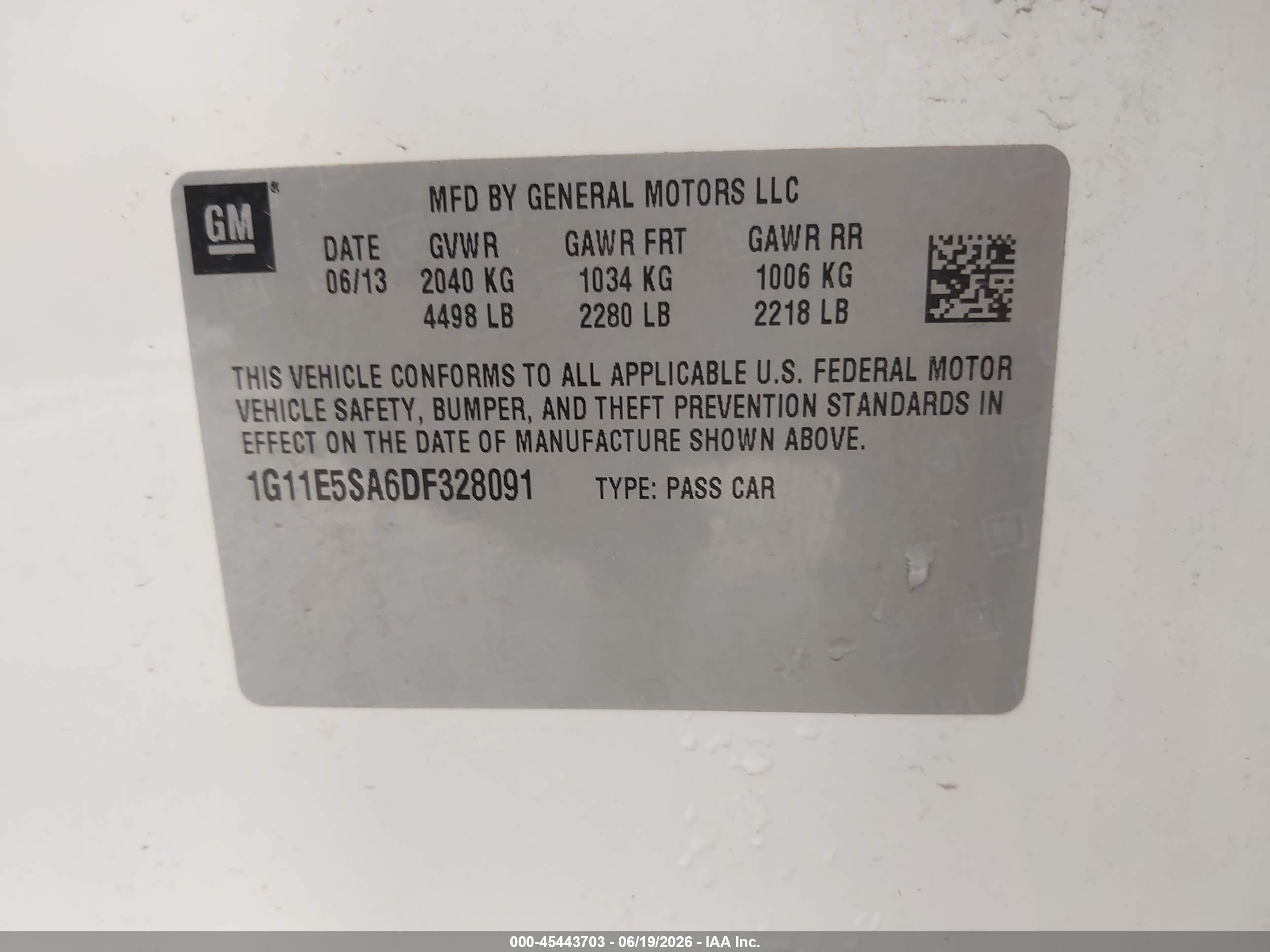 2013 Chevrolet Malibu 2lt Белый vin: 1G11E5SA6DF328091