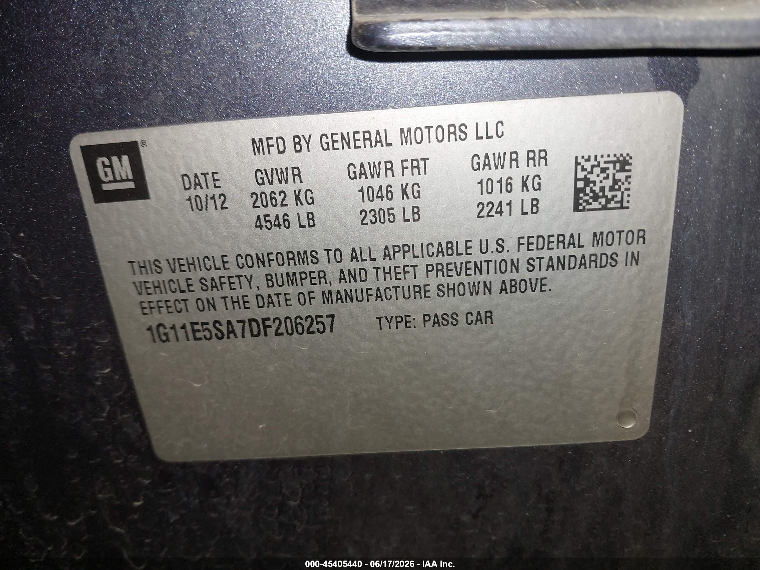 2013 Chevrolet Malibu 2lt Purple vin: 1G11E5SA7DF206257