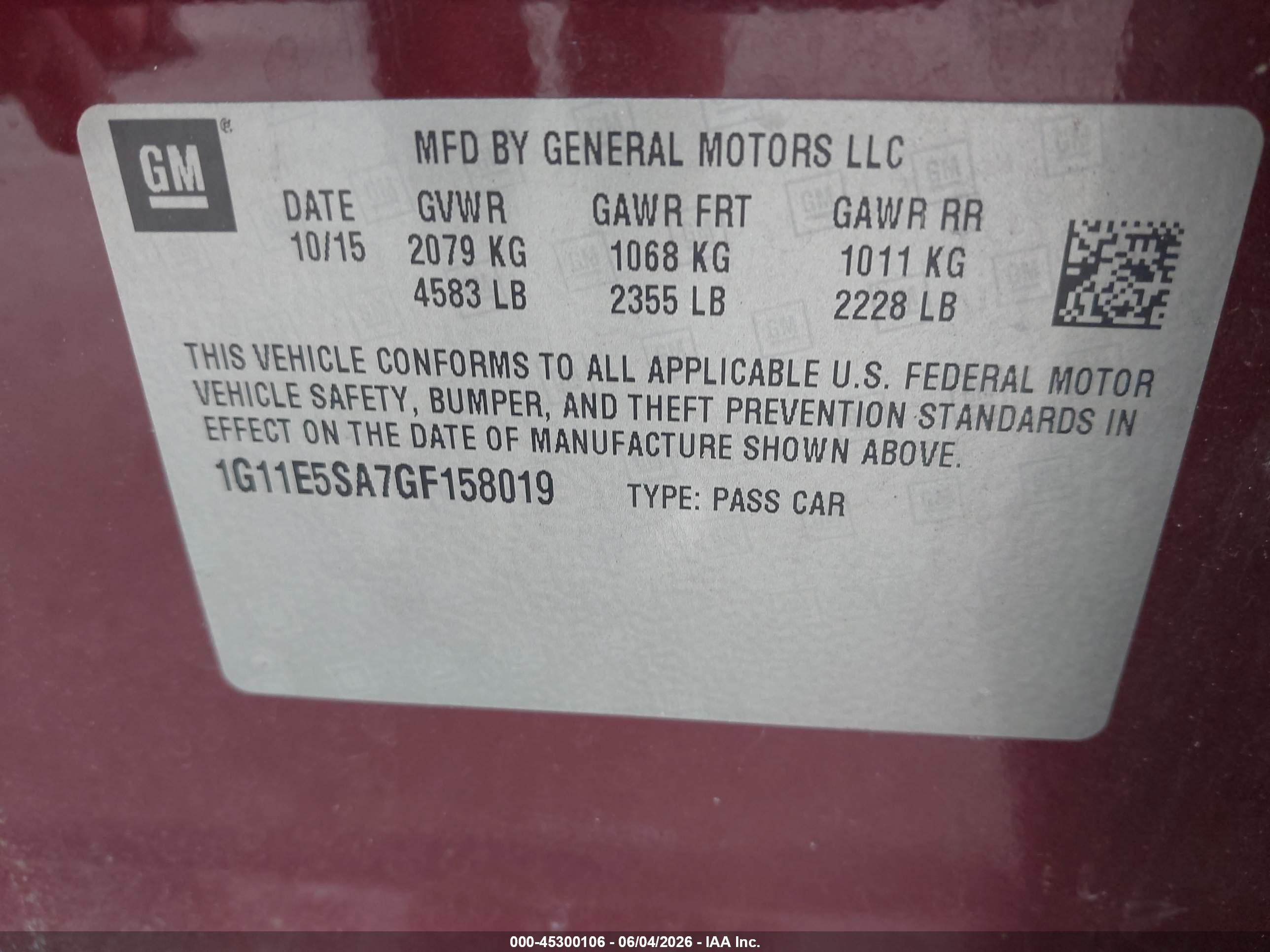 2016 Chevrolet Malibu Limited Ltz Maroon vin: 1G11E5SA7GF158019