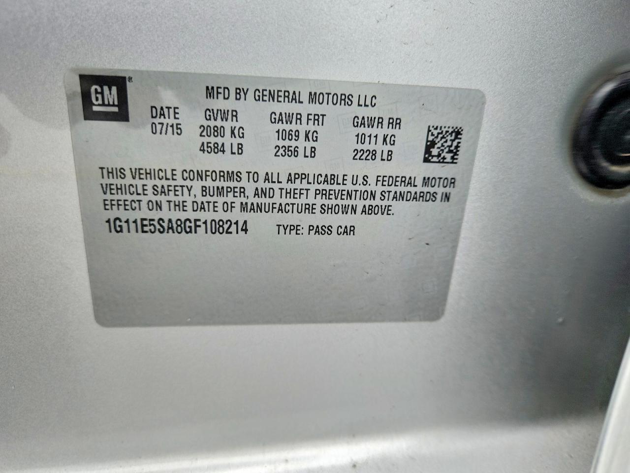 2016 Chevrolet Malibu Limited Ltz Серебряный vin: 1G11E5SA8GF108214