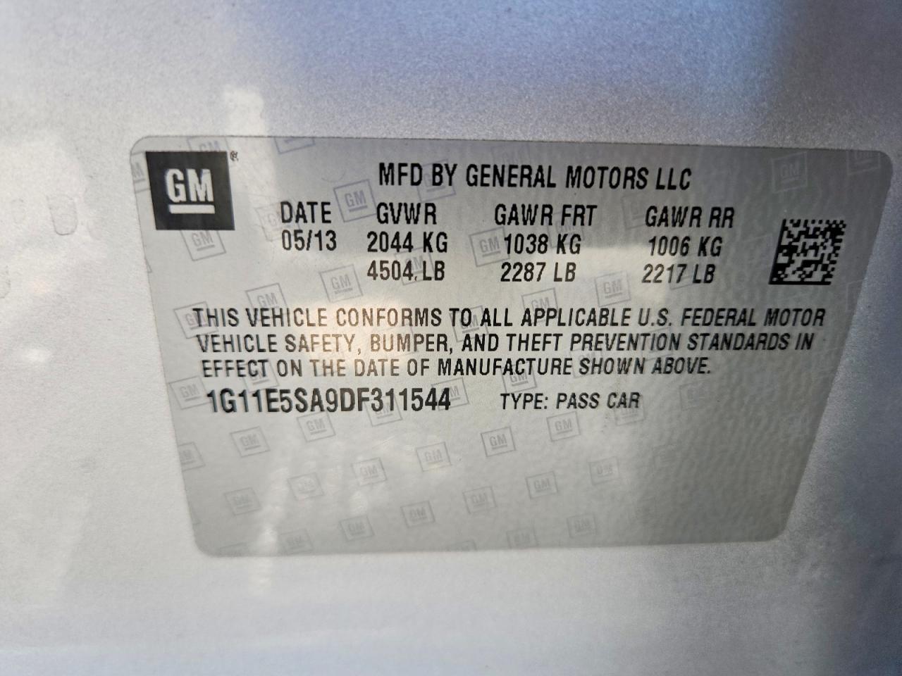 2013 Chevrolet Malibu 2lt Silver vin: 1G11E5SA9DF311544