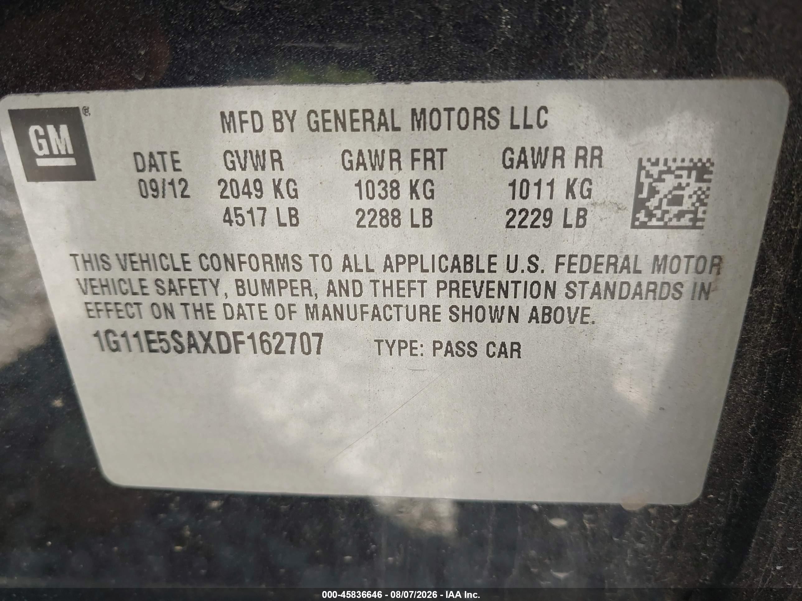 2013 Chevrolet Malibu 2lt Black vin: 1G11E5SAXDF162707
