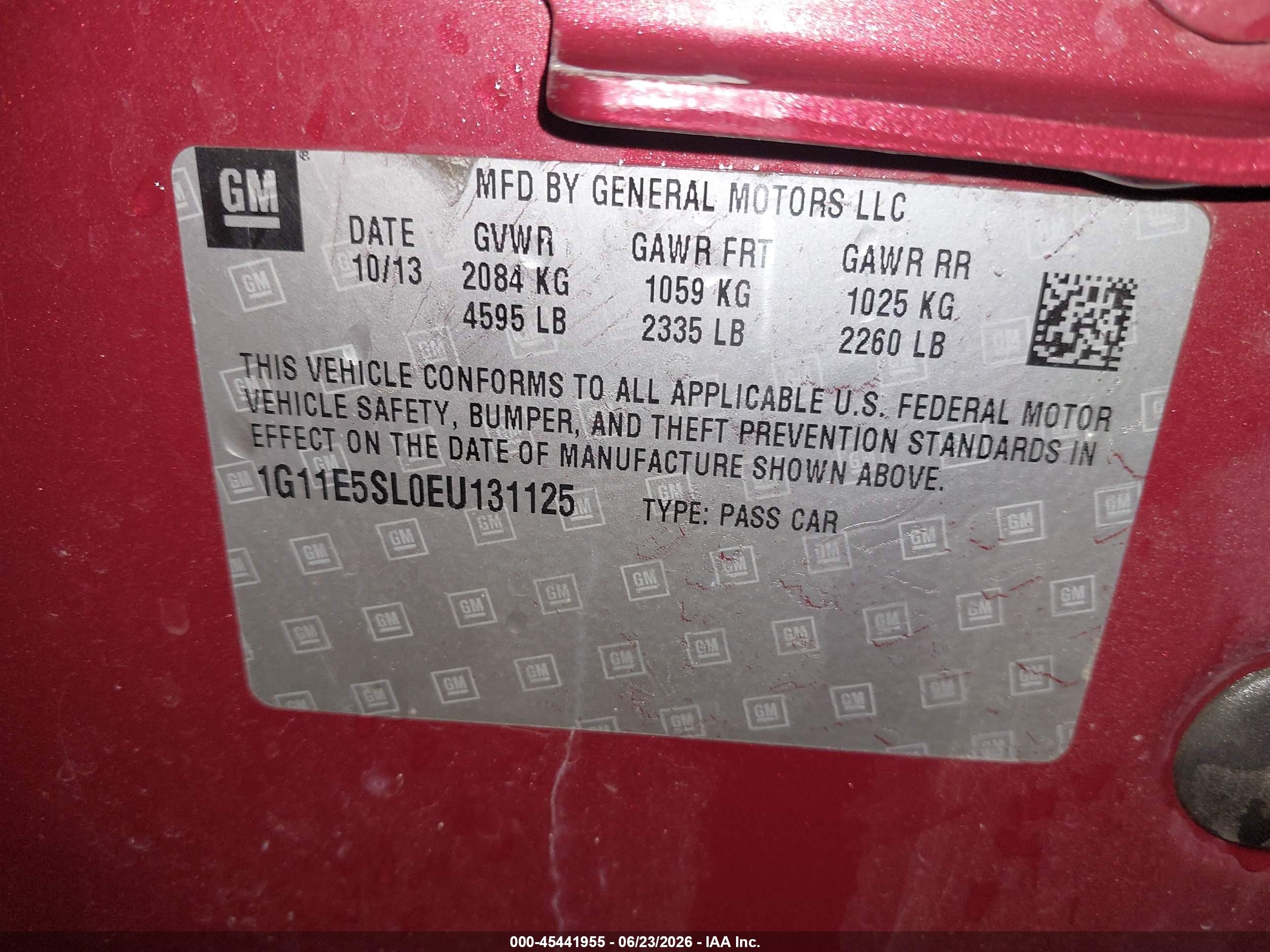 2014 Chevrolet Malibu 2lt Red vin: 1G11E5SL0EU131125